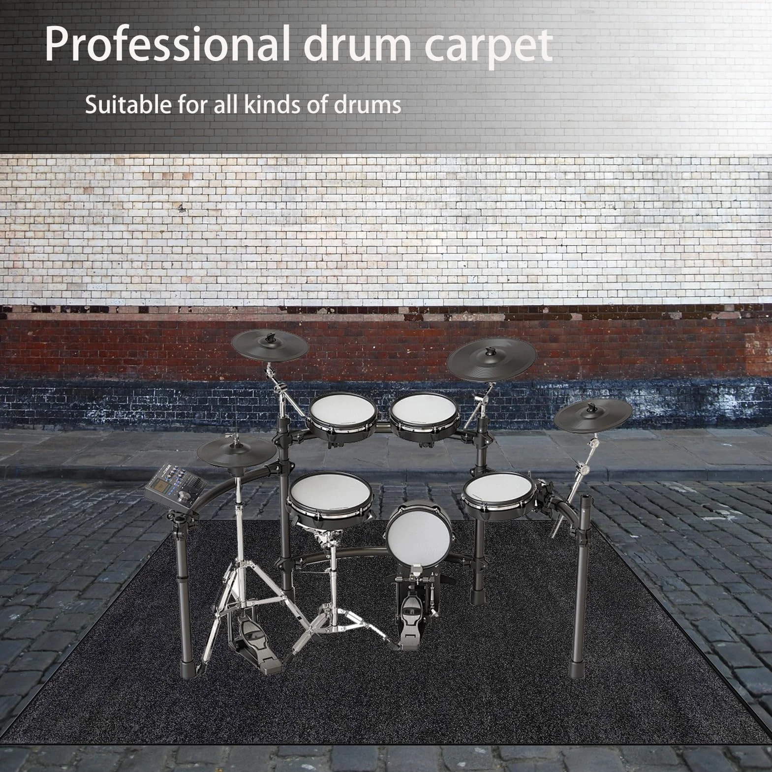 230 x 200 cm Alfombras Acusticas Tambor Alfombra Alfombra Bateria Electronica Alfombra para Bateria Acustica Alfombra Bateria Kit Profesional de Batería de Jazz Electrónico Alfombras de Batería