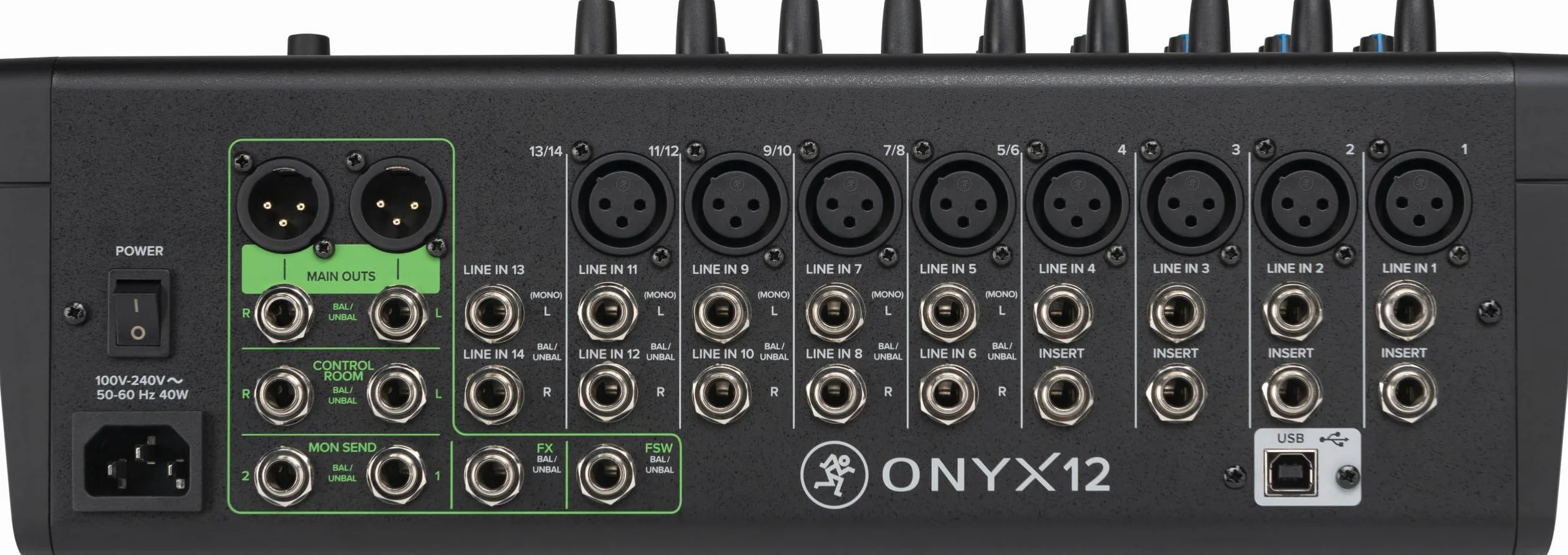MACKIE Onyx12 Mezclador Analógico Premium de 12 Canales con USB Multitrack