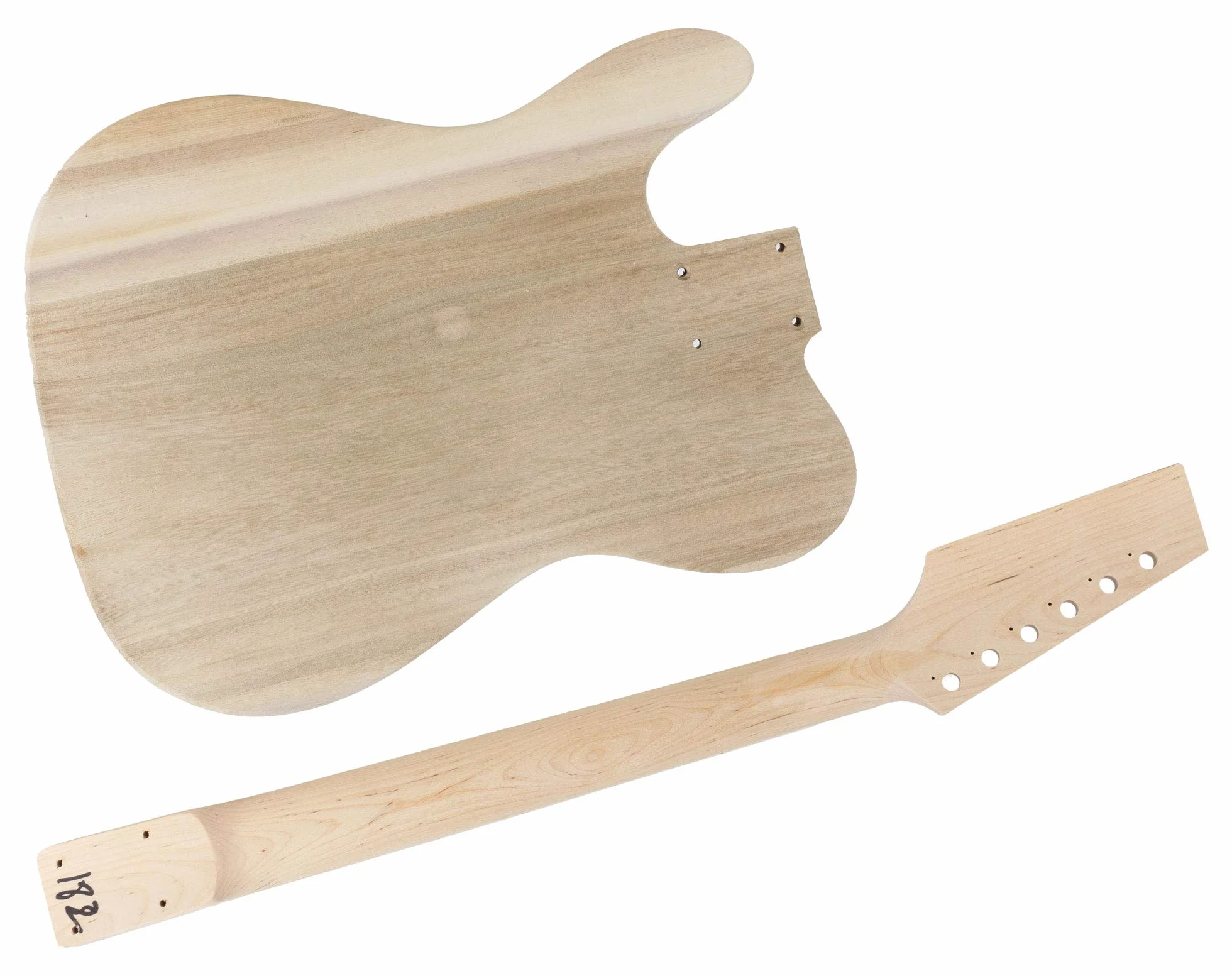 Kit de Guitarra Eléctrica Rocktile Hollowbody Estilo TL - Kit DIY para montar tú mismo con cuerpo semi-hueco, mástil de arce, diapasón de arce, 2 pastillas Single-Coil, incluye hardware - Natural