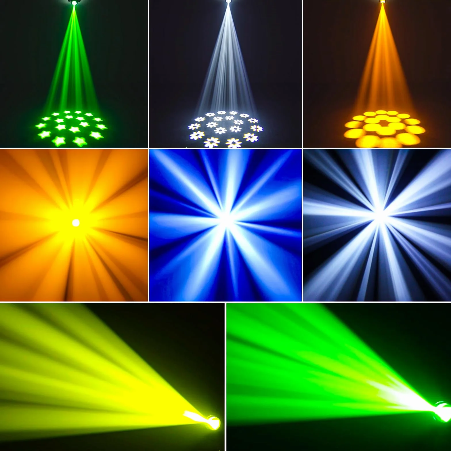 100W Cabeza Móvil RGBW LED Moving Head con 18 Prisma Escenario luz Foco Luces de Discoteca para Fiesta Disco DJ Club Show Bar Boda