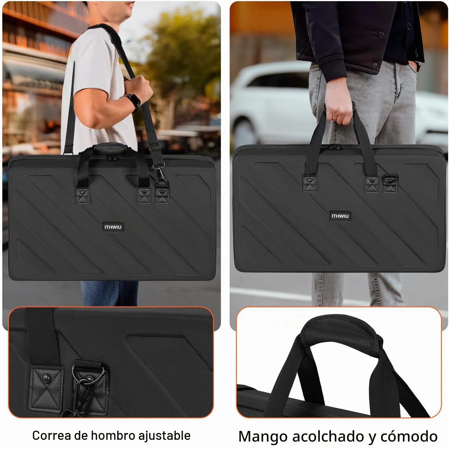 OUUTMEE DJ Bolso rígido de transporte, estuche para controlador DJ para Pioneer DDJ, bolsa de almacenamiento para viajes, Black, DDJ-1000/1000SRT