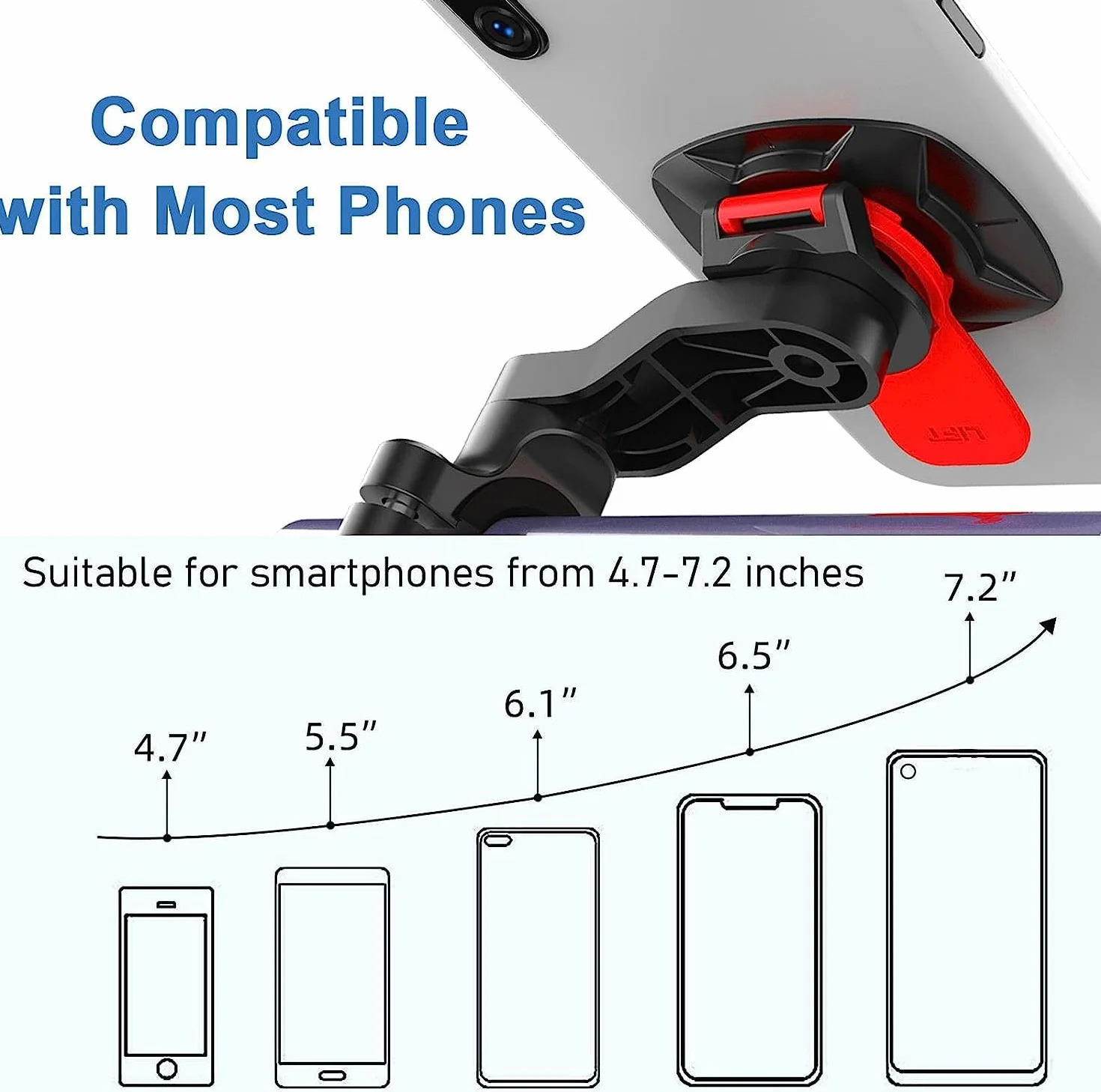 Taomeng Soporte universal para manillar de moto y bicicleta, giratorio 360° para teléfono MTB