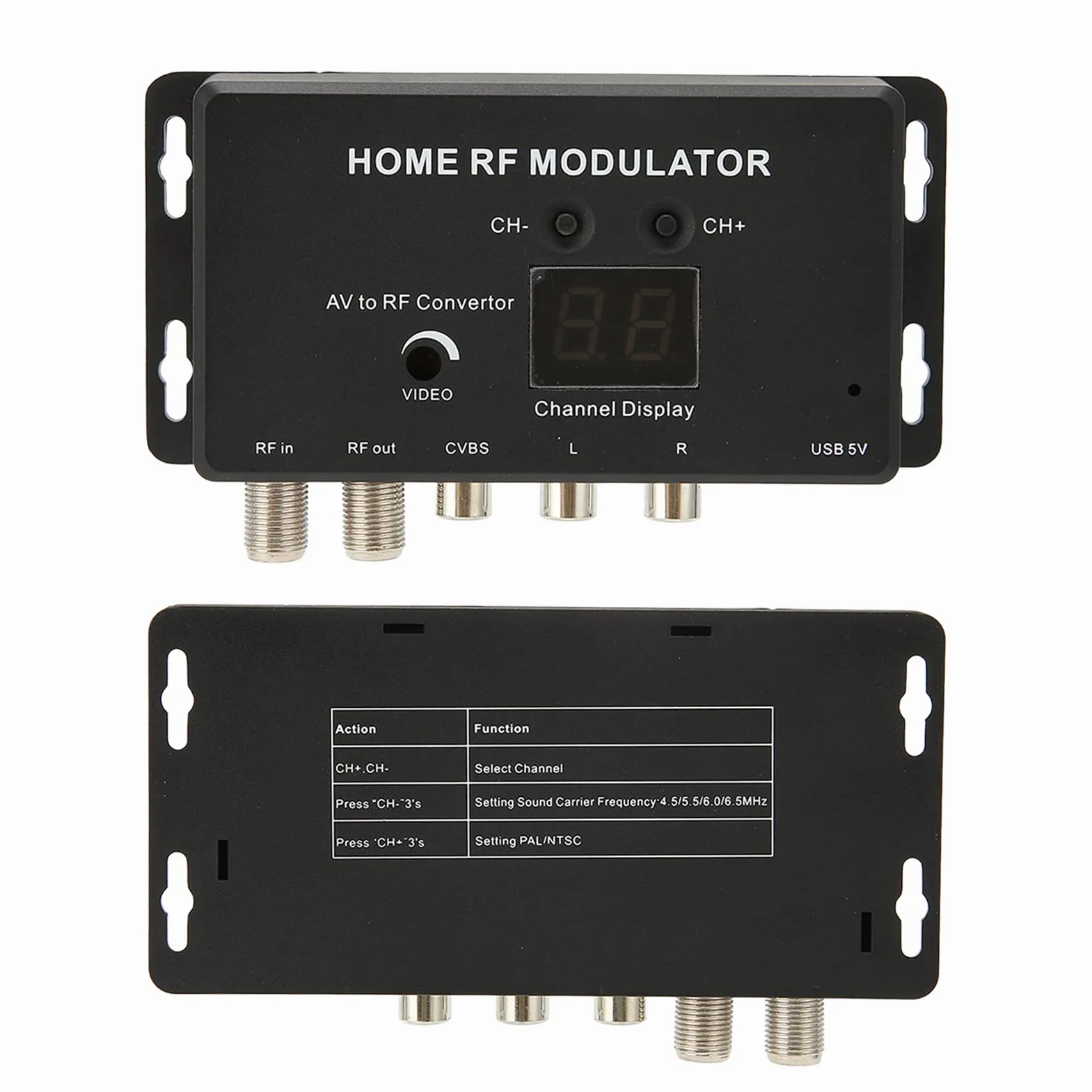 Modulador UHF, M70RV TV Link Modulator, Compatible con Descodificadores y Otras Fuentes de A/V, PAL/NTSC Opcional, Niveles de Salida Ajustables y Canales de Salida Seleccionables, AV to RF Converter