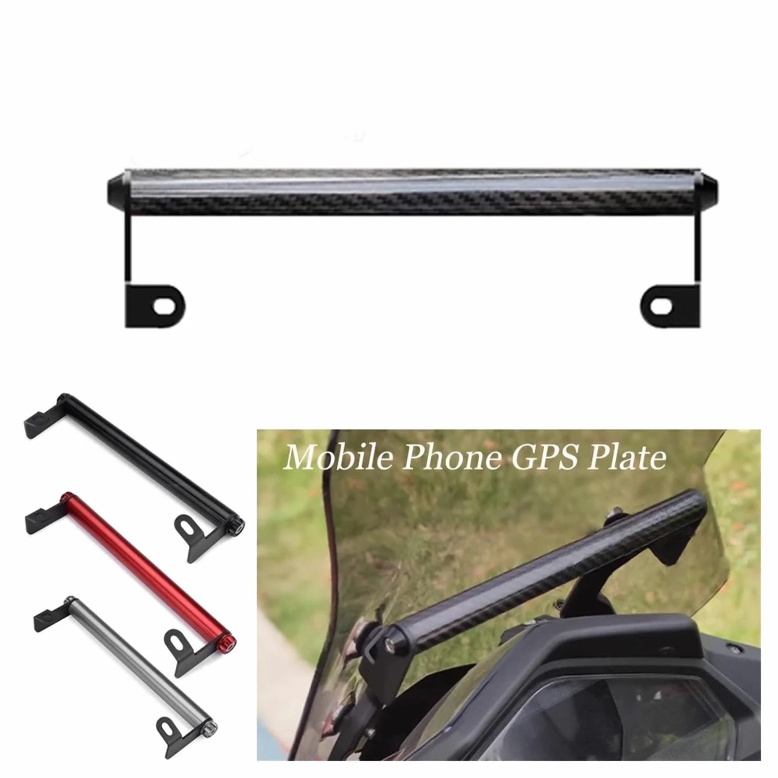 Soporte Montaje Navegación Barra De Expansión para Parabrisas Delantero De Motocicleta, Soporte para Teléfono Móvil Y Navegación GPS para KYMCO DTX360 DTX 360 S350 S250 Soporte GPS teléfono(Negro)