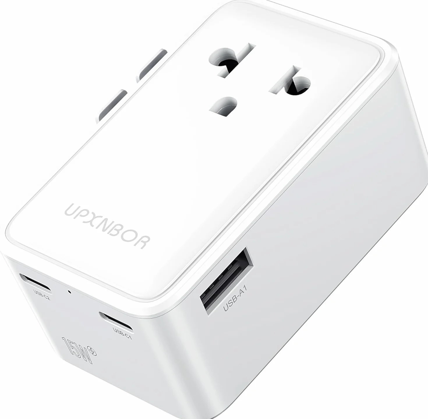 Adaptador Enchufe Universal Ultrafino, Adaptador Universal de Viaje con 1 USB-A y 2 USB-C, Adaptador Compacto Enchufe UK/USA/Reino Unido/Americano/Australia/Japón/Tailandia