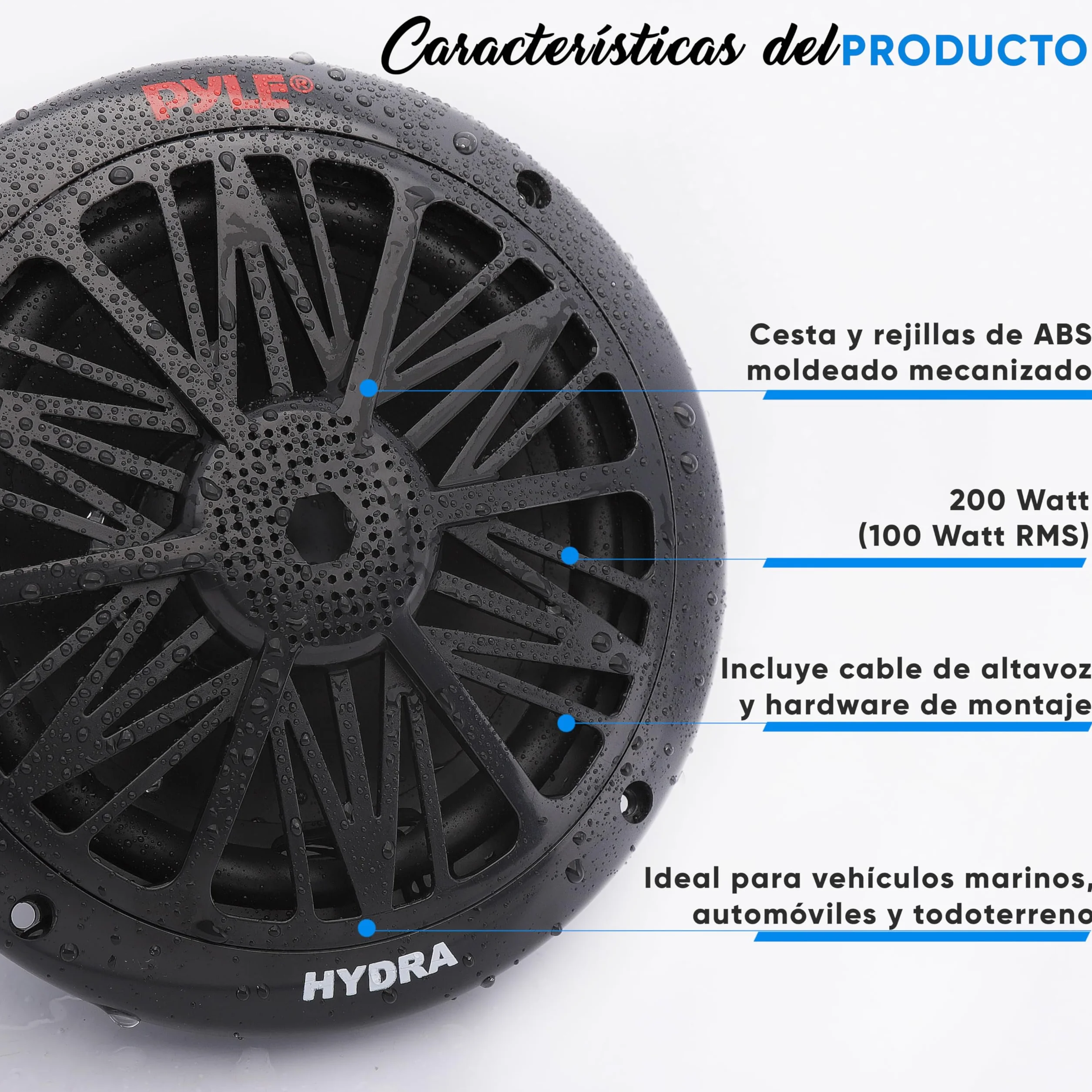 Pyle par de altavoces marinos de 6.5", 600W, resistentes al agua y a la intemperie