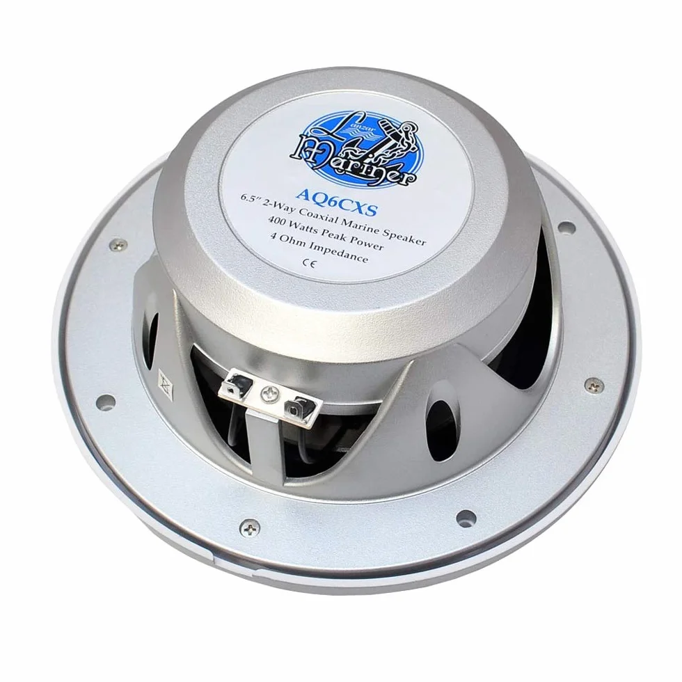 Lanzar AQ6CXW - Altavoz marino (2 canales, 400 W, 16,5 cm/6,5 pulgadas), color blanco