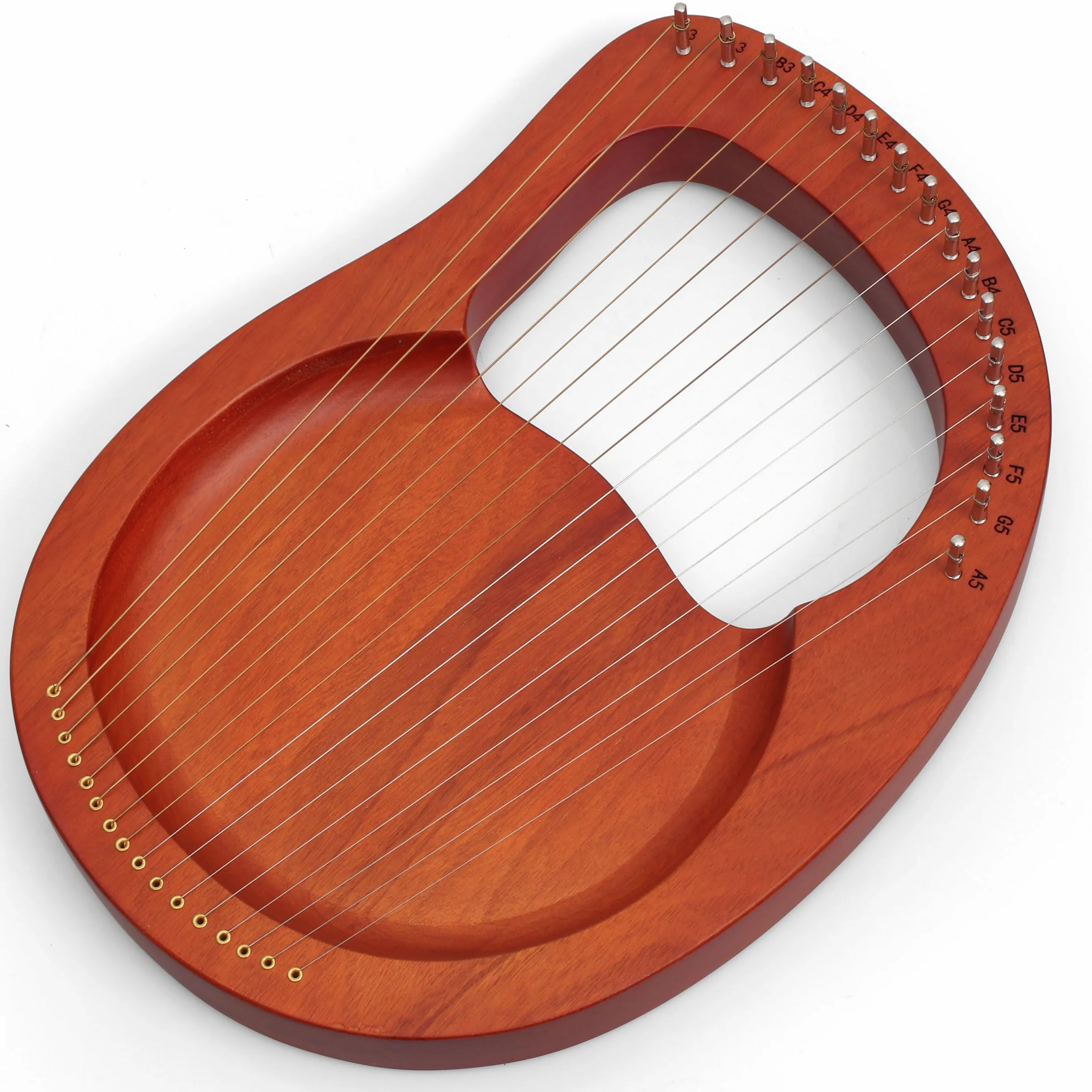 Arpa Lira de 16 Cuerdas Arpa de Madera Lyre Harp con llave de Afinación y Bolsa Negra instrumento lira, Marrón, Plancton