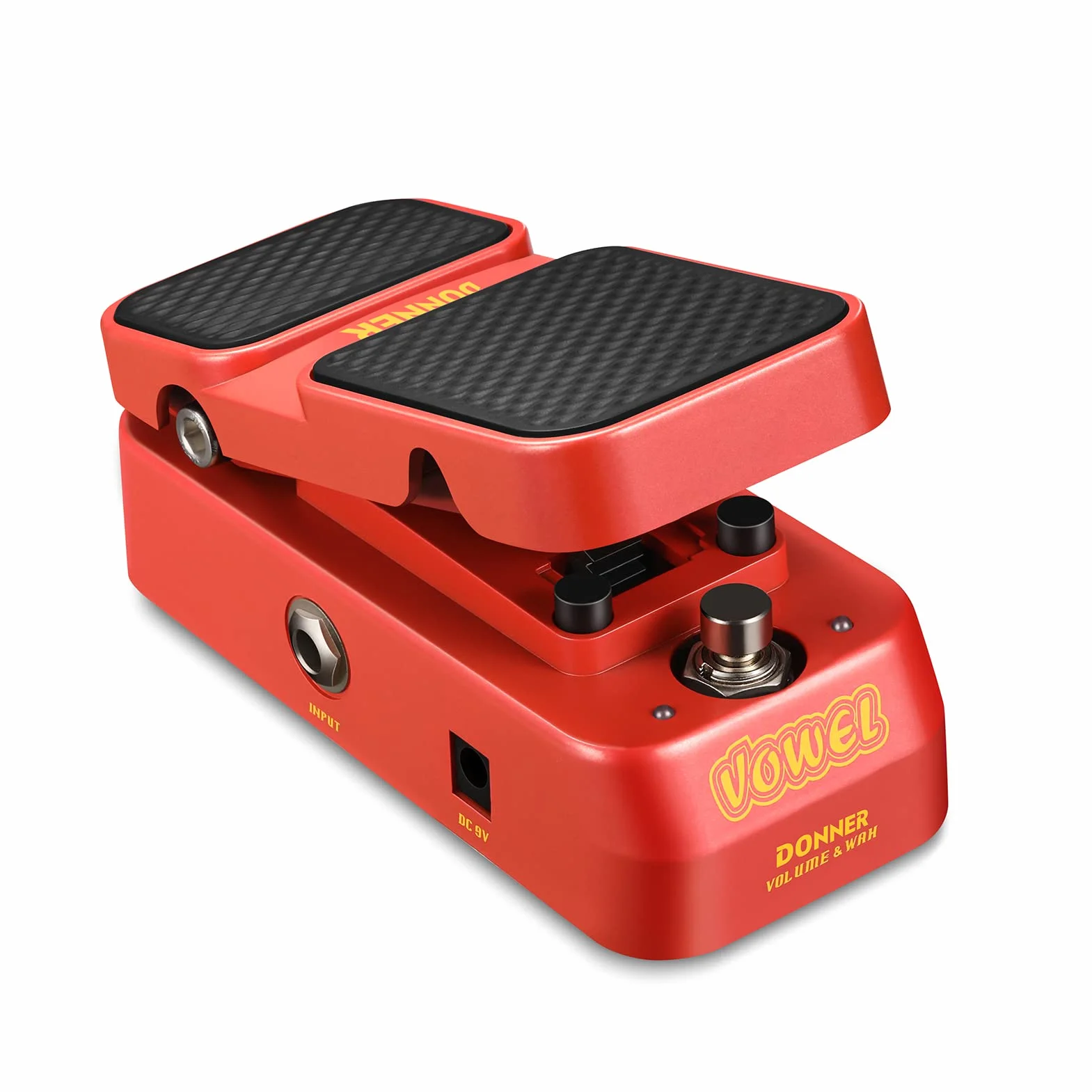 Pedal Wah para guitarra Donner, Pedal de Volumen Wah 2 en 1, Mini pedal de efecto de guitarra eléctrica vintage con control de volumen activo de wah wah, pedal de guitarra ligero