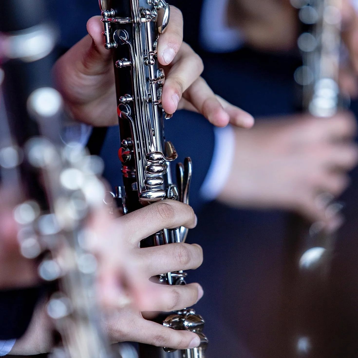 Clarinete B Flat 17 Llaves, Clarinete Profesional de Bb para Principiantes en Niquelada, con Estuche Rígido Kit de Limpieza, Instrumentos de Viento