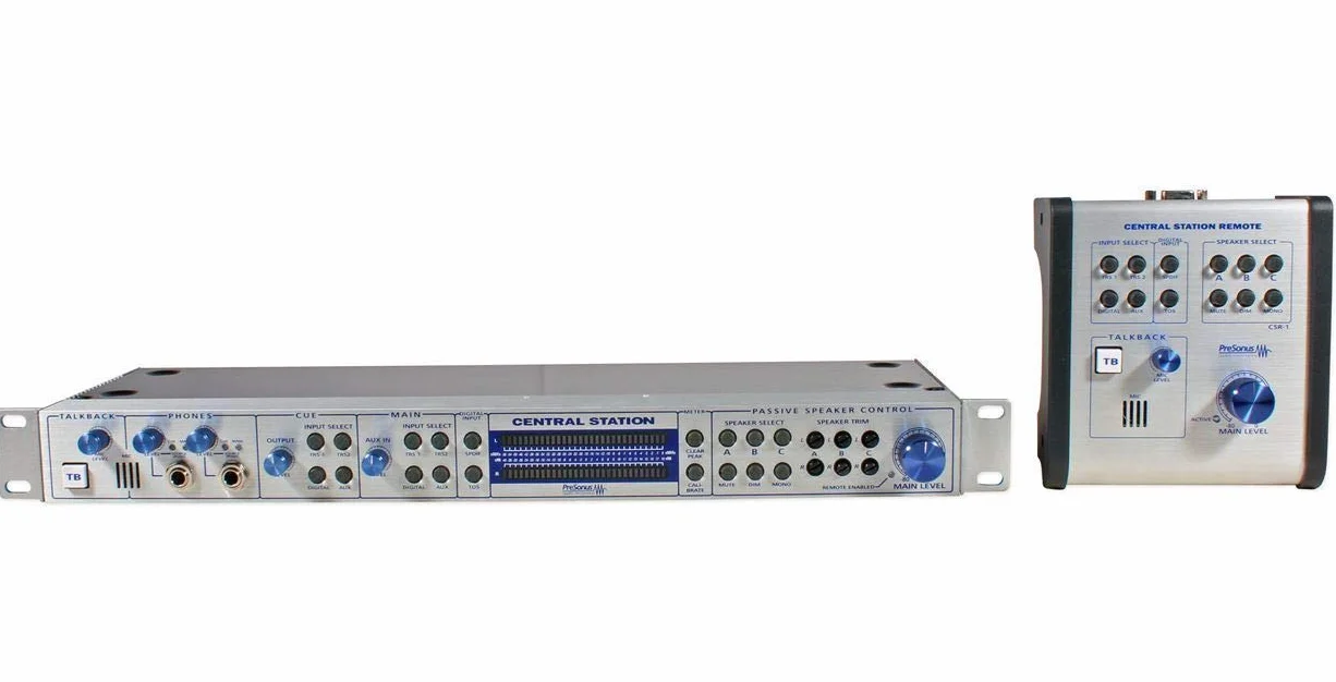 PreSonus Central Station PLUS: Studio Control Center with Remote Control, plata