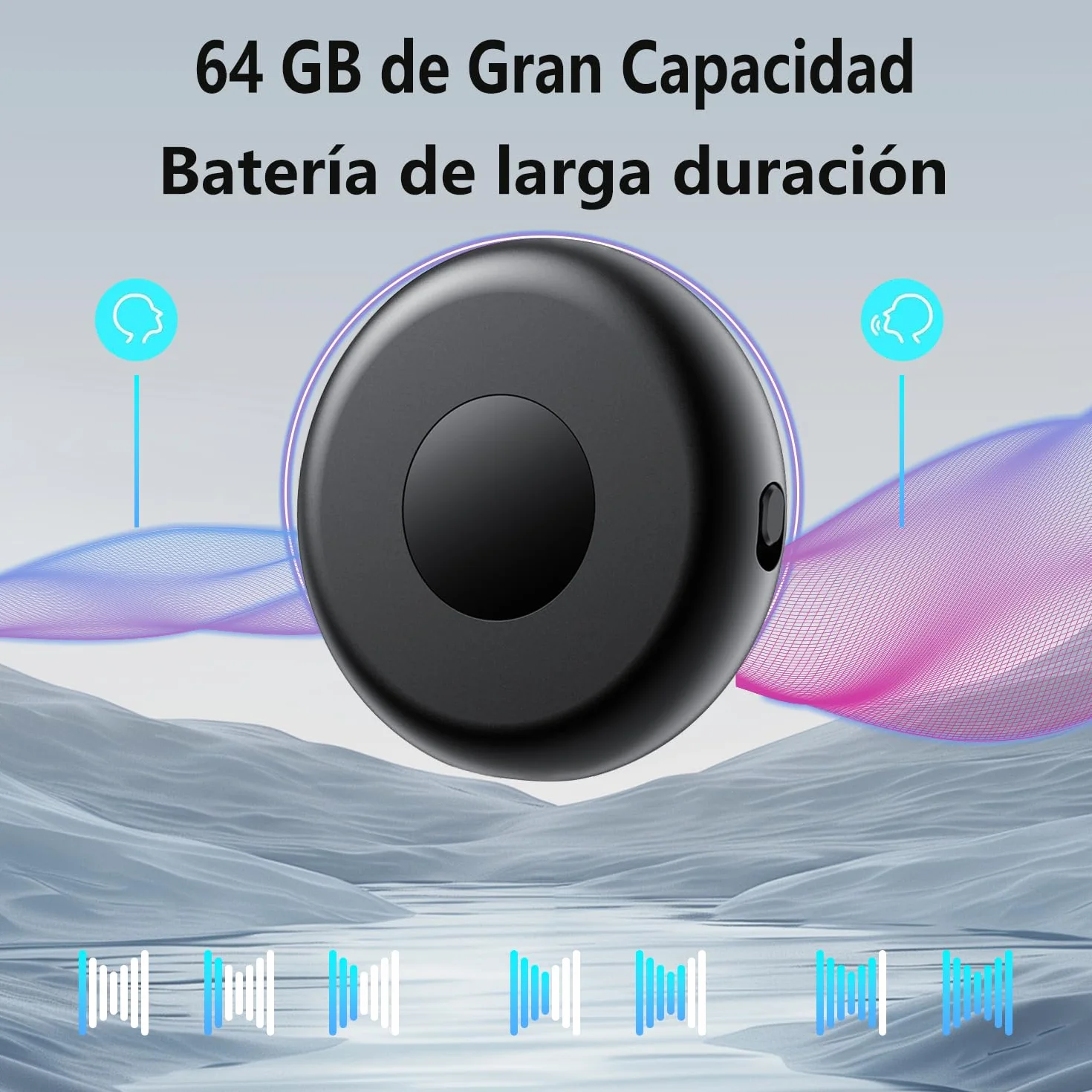 Grabadora de Voz Espia con Recargable por USB, Memoria de 64GB, Grabadora Voz y Activación por Voz, Grabadora de Voz Espía Oculta, Mini Grabadora de Voz para Clases, Reuniones y Entrevistas