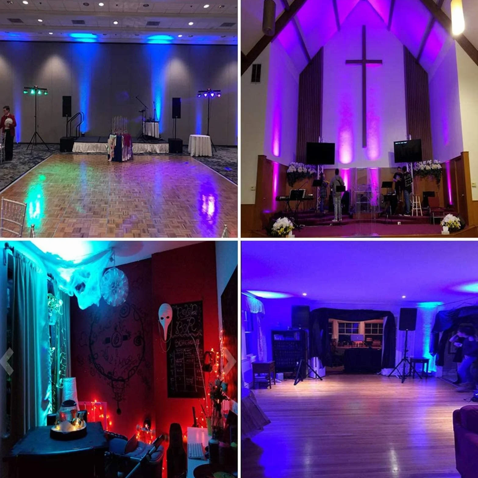 UKing 4PCS Foco Par LED, RGB 36 LED Luces de Escenario con Control Rmoto, Disco Efectos de Iluminación 7 Modos para Bodas Luces de Fiesta de Navidad