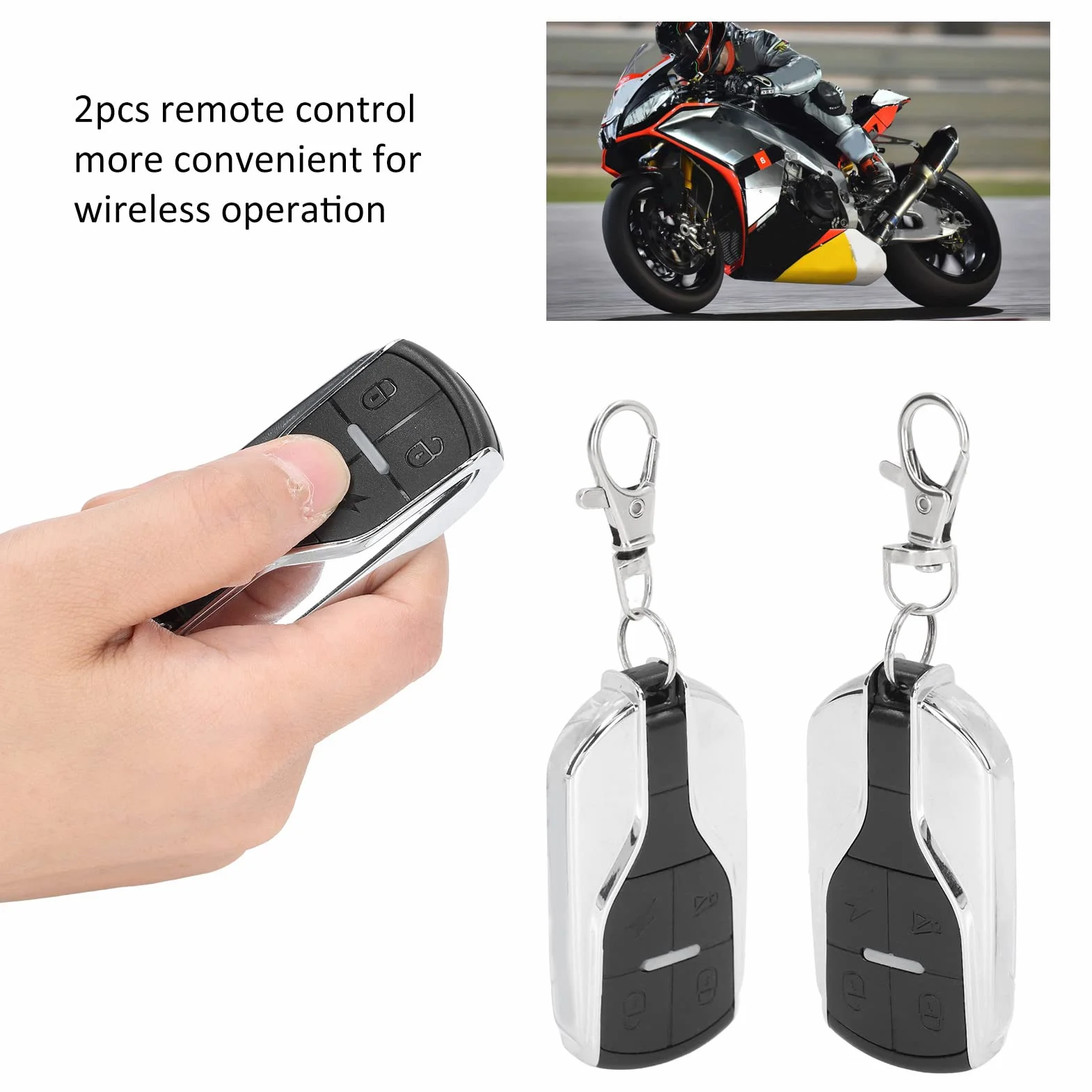 Dispositivo Antirrobo para Motocicletas, Sonido Fuerte Inalámbrico 150 M Alcance 2 Control Remoto de Alarma Universal para Motocicletas 12V para Vehículos Todoterreno