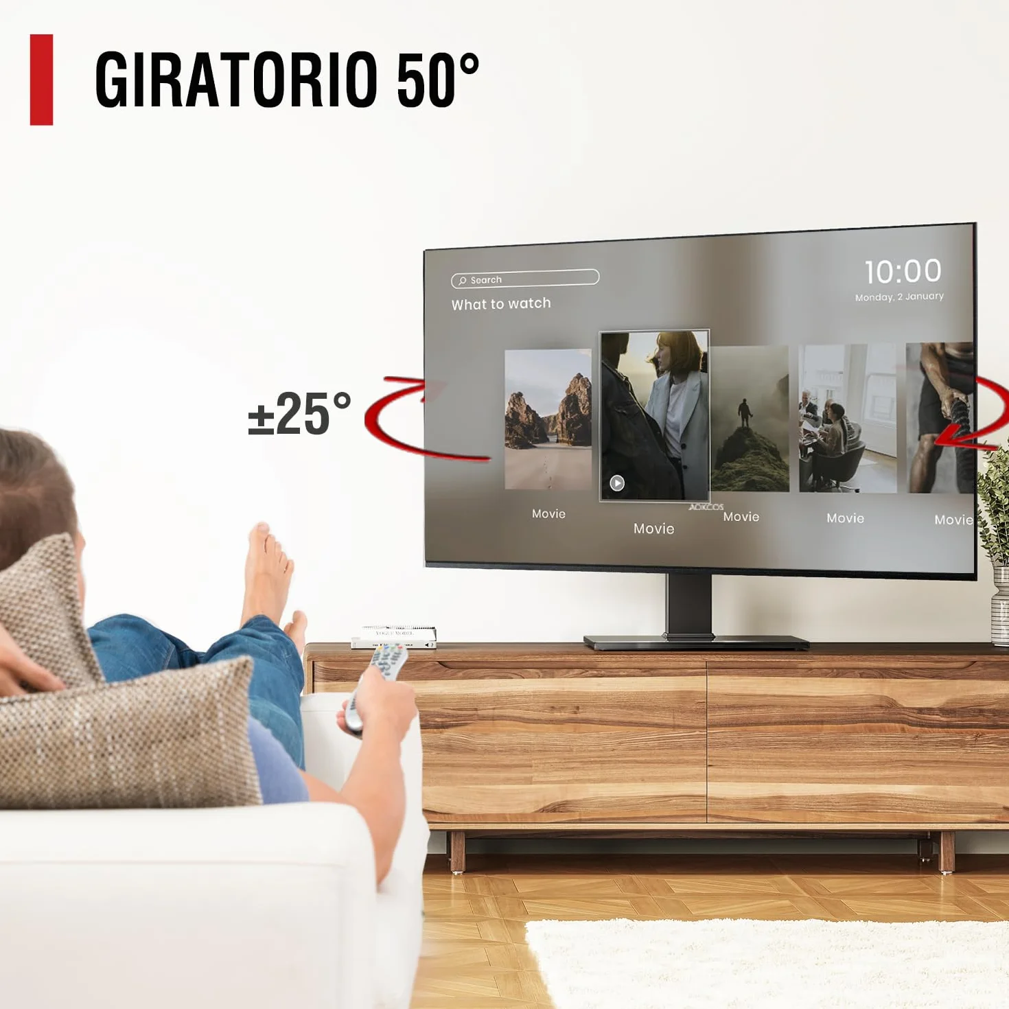 AOKCOS Soporte de TV Giratorio y Altura Ajustable para televisores de 32 a 75 Pulgadas de hasta 50 kg, Soporte Universal para TV MAX VESA 600 x 400 mm