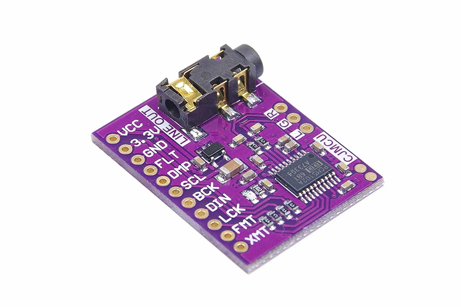 DollaTek PCM5102A Convertidor Digital a analógico Módulo de Voz PLL Tarjeta de Tarjeta de Sonido DAC estéreo Conector estéreo de 3,5 mm Módulo de Audio Digital de 24 bits para Raspberry Pi