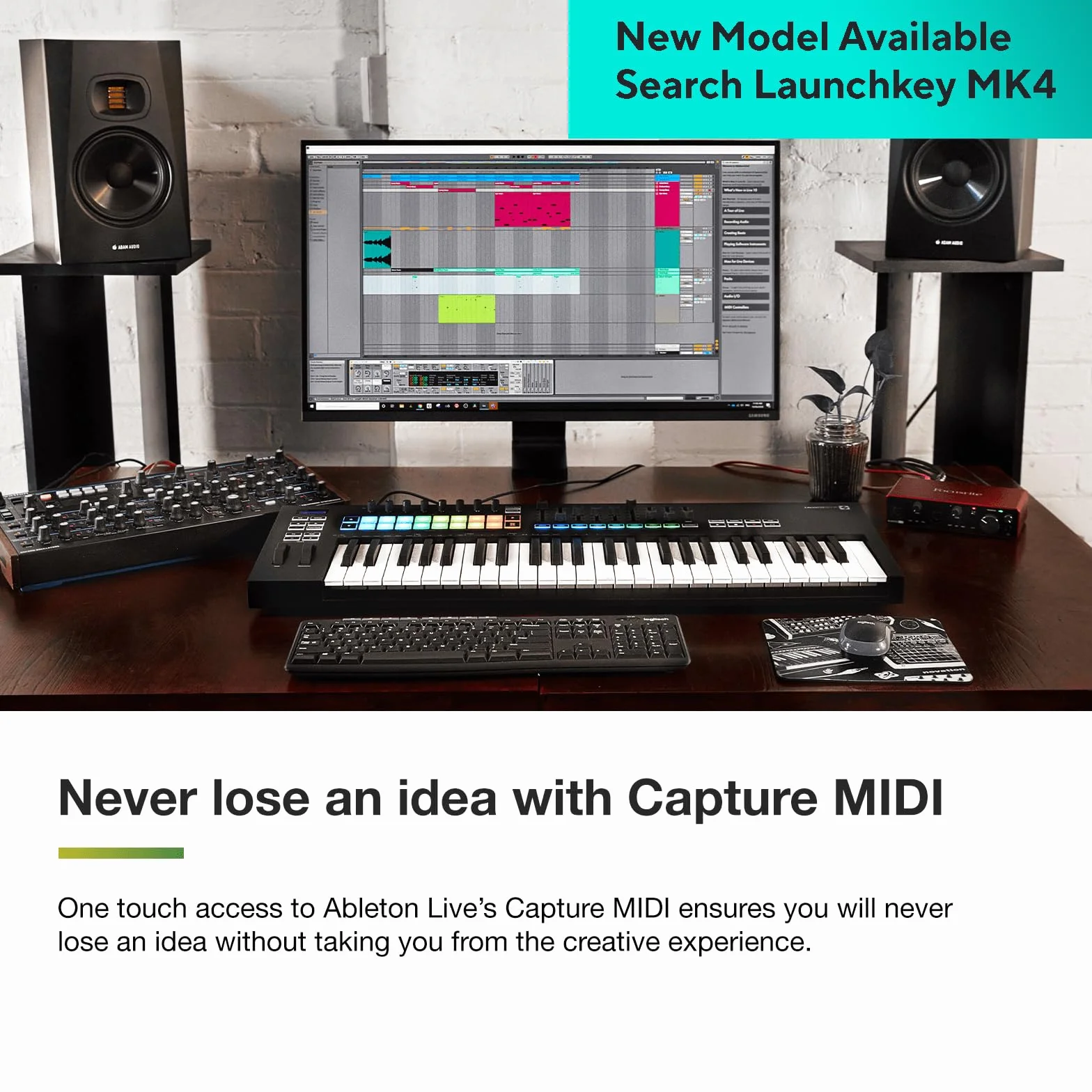 Novation Launchkey 37 [MK3] - Controlador de teclado MIDI. Integración total con Ableton Live. Modos Chord y Scale y arpegiador. Todo el software que necesitas para producir música.