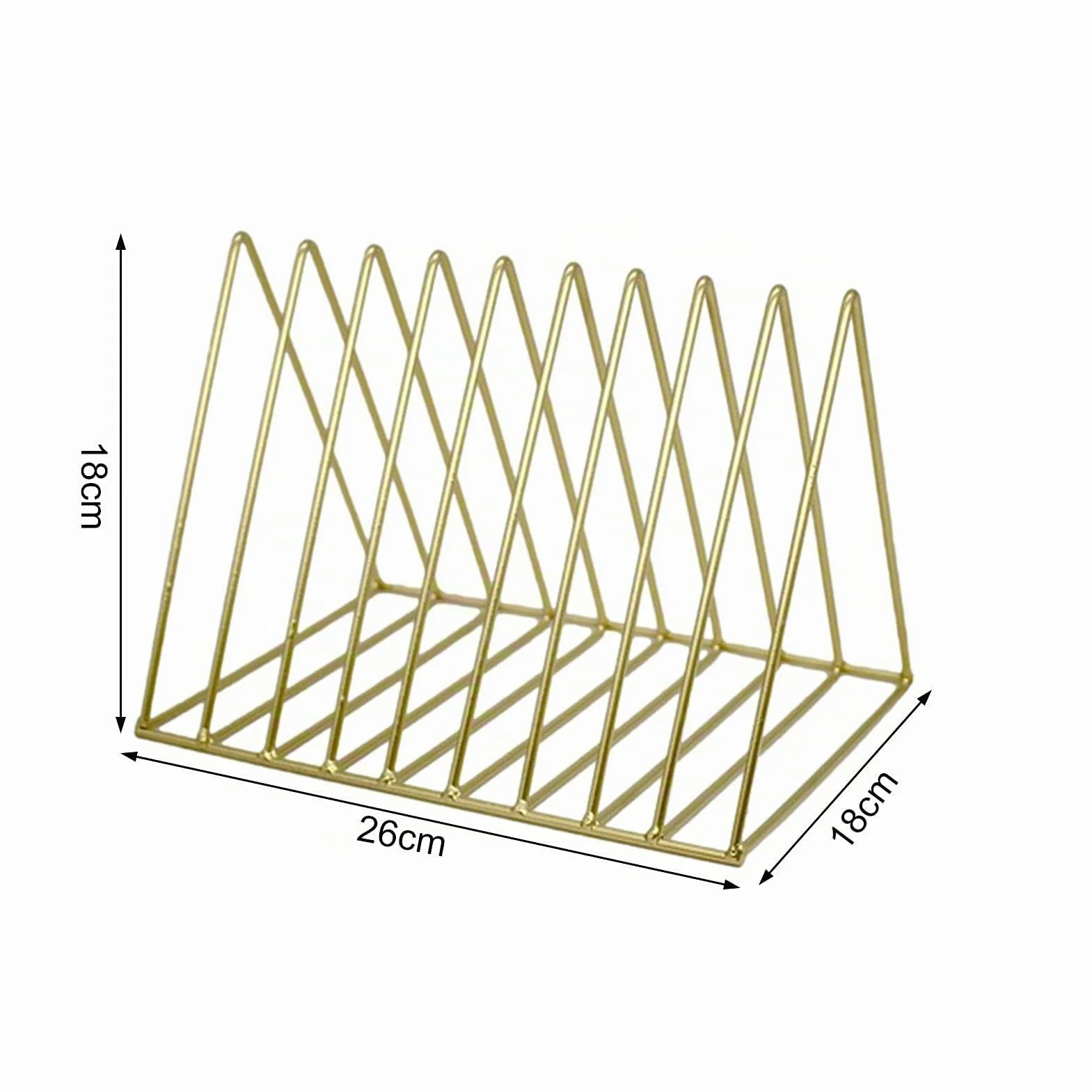 Soporte de metal para discos de vinilo, soporte triangular para 60 discos de vinilo, soporte para periódicos, soporte de vinilo para oficina, CD, revistas