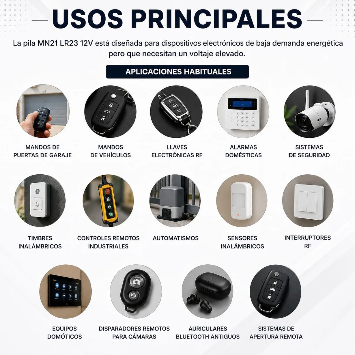 Pilas alcalinas MN21 A23 23A V23GA LRV08 8LR932 12V 2 Unidades