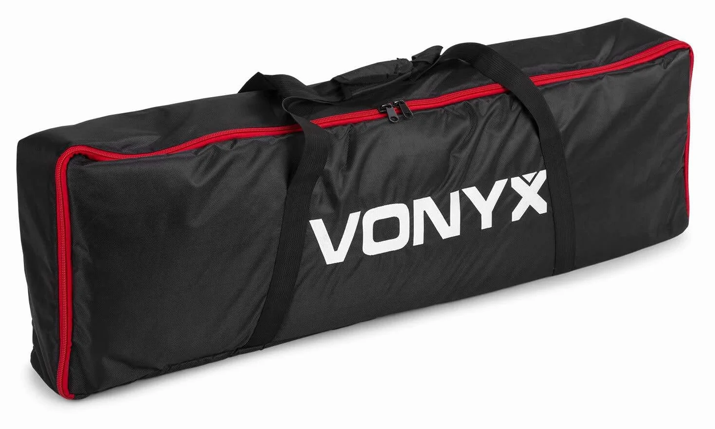 Vonyx DJP170 Plinth Podium con Placas Base Plegables con Altura Ajustable, Cubiertas de Licra en Blanco y Negro, Soporte de Cabeza móvil para DJ Light Podium y Altavoces PA, 30 kg de Carga