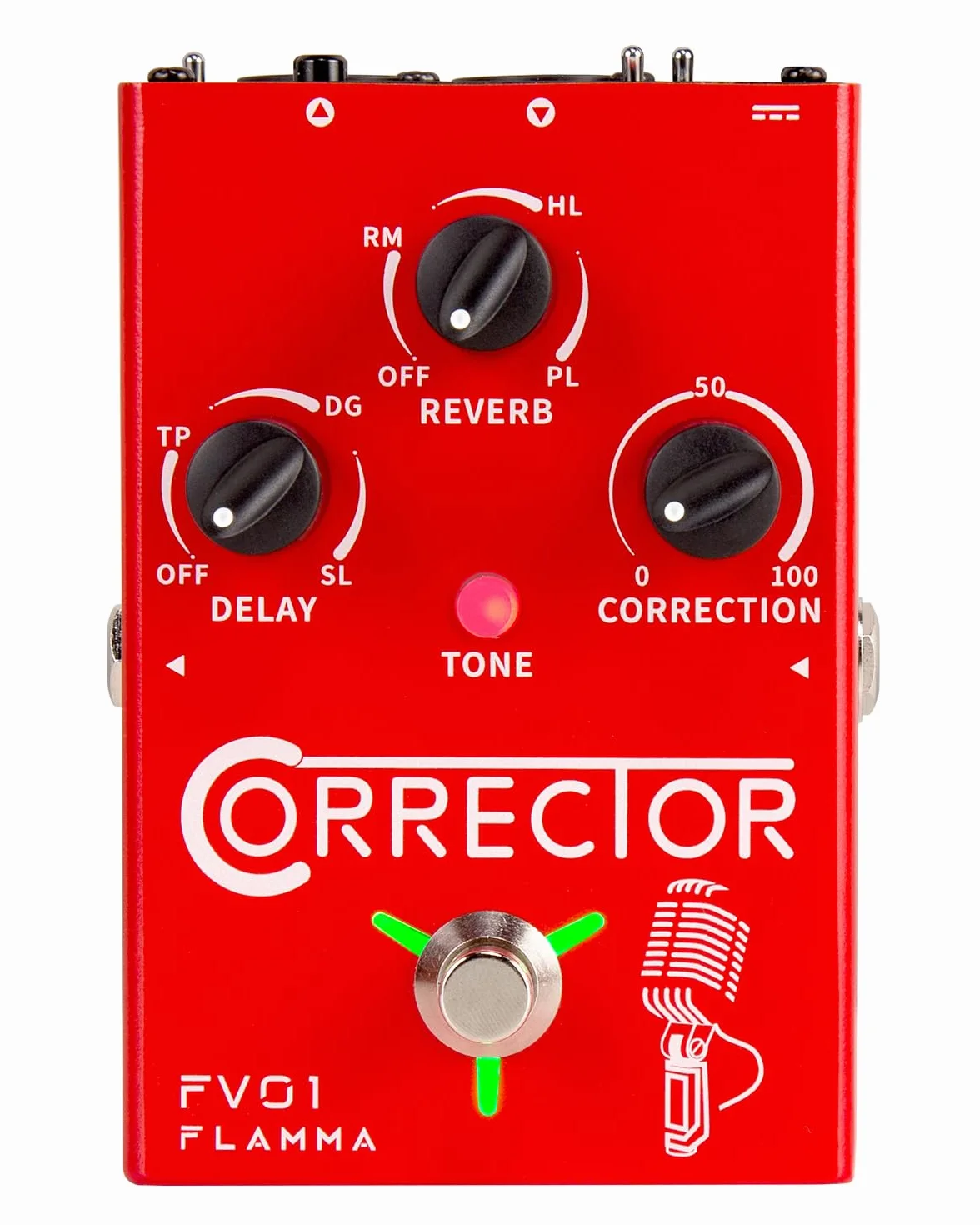 FLAMMA - Procesador de efectos vocales FV01, pedal de corrección de tono, stompbox de voz, amplificador de micrófono para cantantes, streaming, grabación con delay, reverberación y guitarra acústica