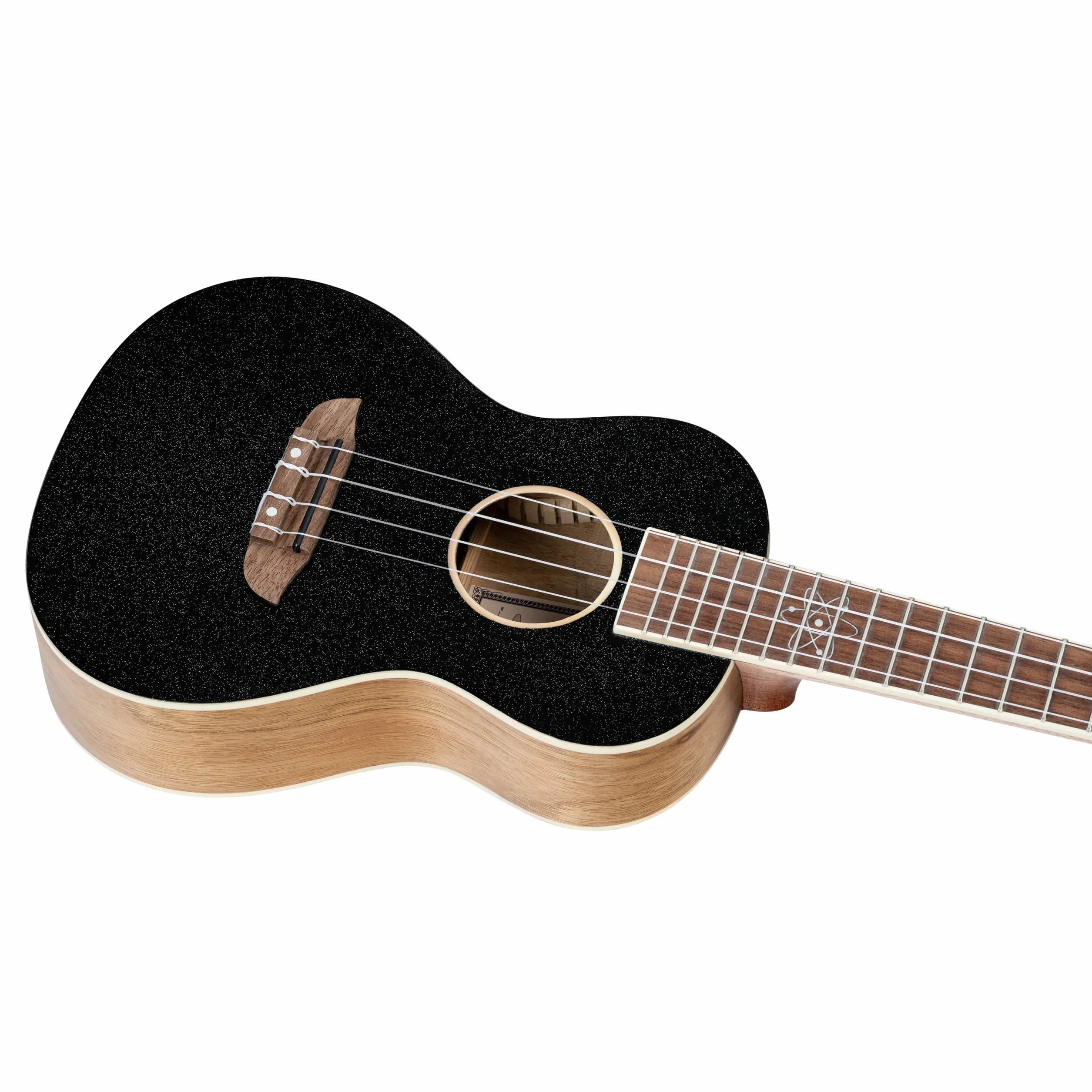 Ortega Guitars Ukelele de Concierto negro - Serie Element - incluye Deluxe Gig Bag - abeto/catalpa (RUEL-MBK)
