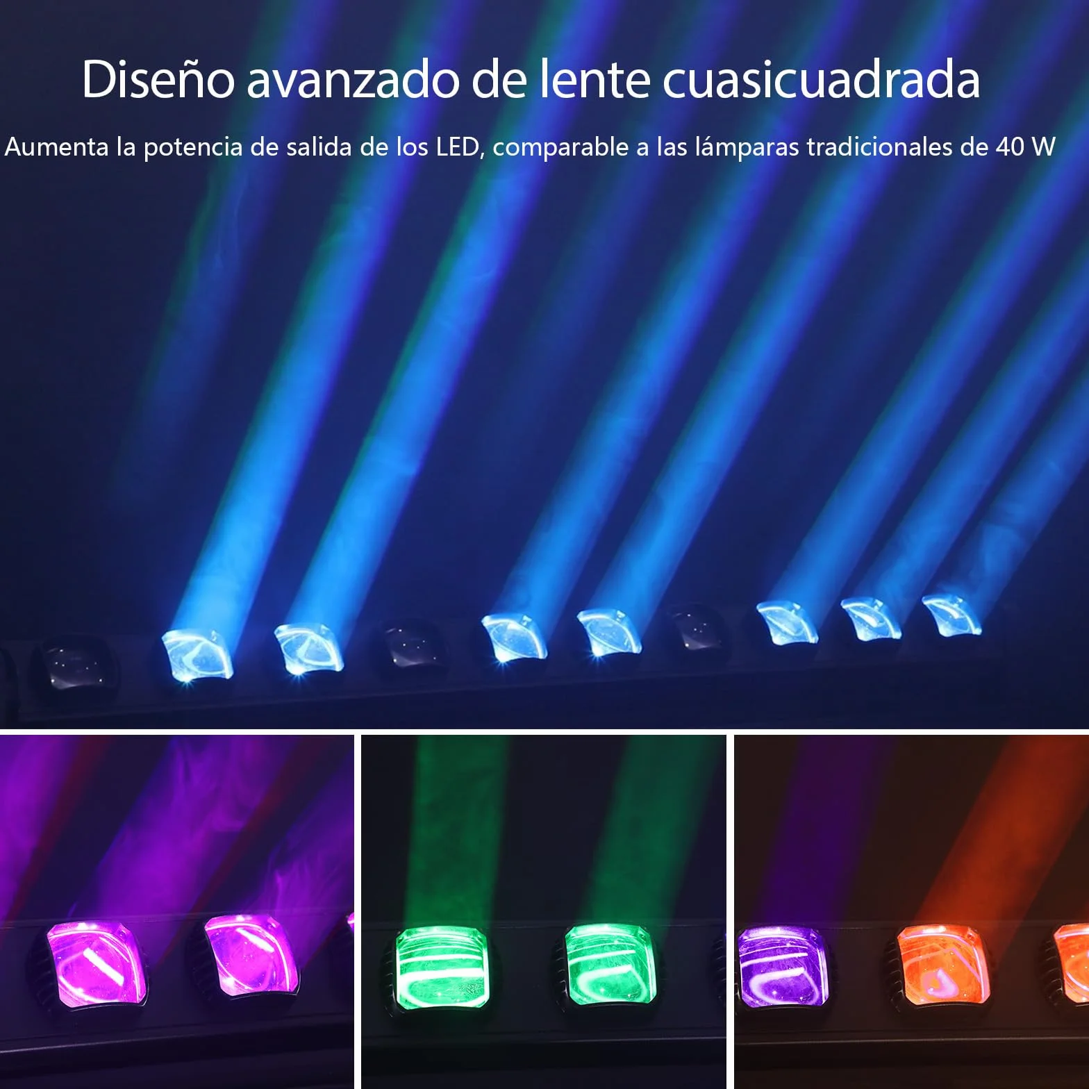 BETOPPER 10x15W RGBW LED Cabeza Movil Haz Wallwasher Luz, Luz de Escenario Efectos de Iluminación Estroboscopica para DJ, Bar, Fiesta, Teatro,Halloween, Navidad,Discoteca, Boda (1)