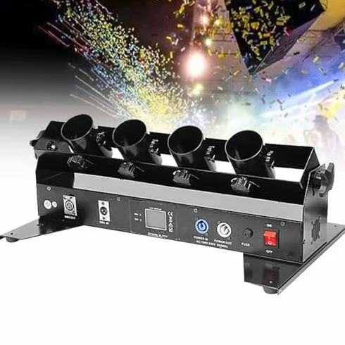 Genérico Máquina de Confeti Profesional, tric Confetti Launcher, Digital Confetti Cannon with DMX Control and Remote Control, Confetti Shooter for DJs, Parties, Nightclubs, Weddings, and Stages