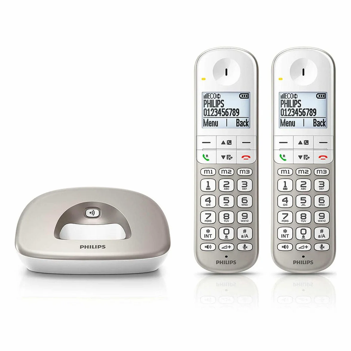 PHILIPS XL4902S/34 Teléfono Inalámbrico Duo Plata