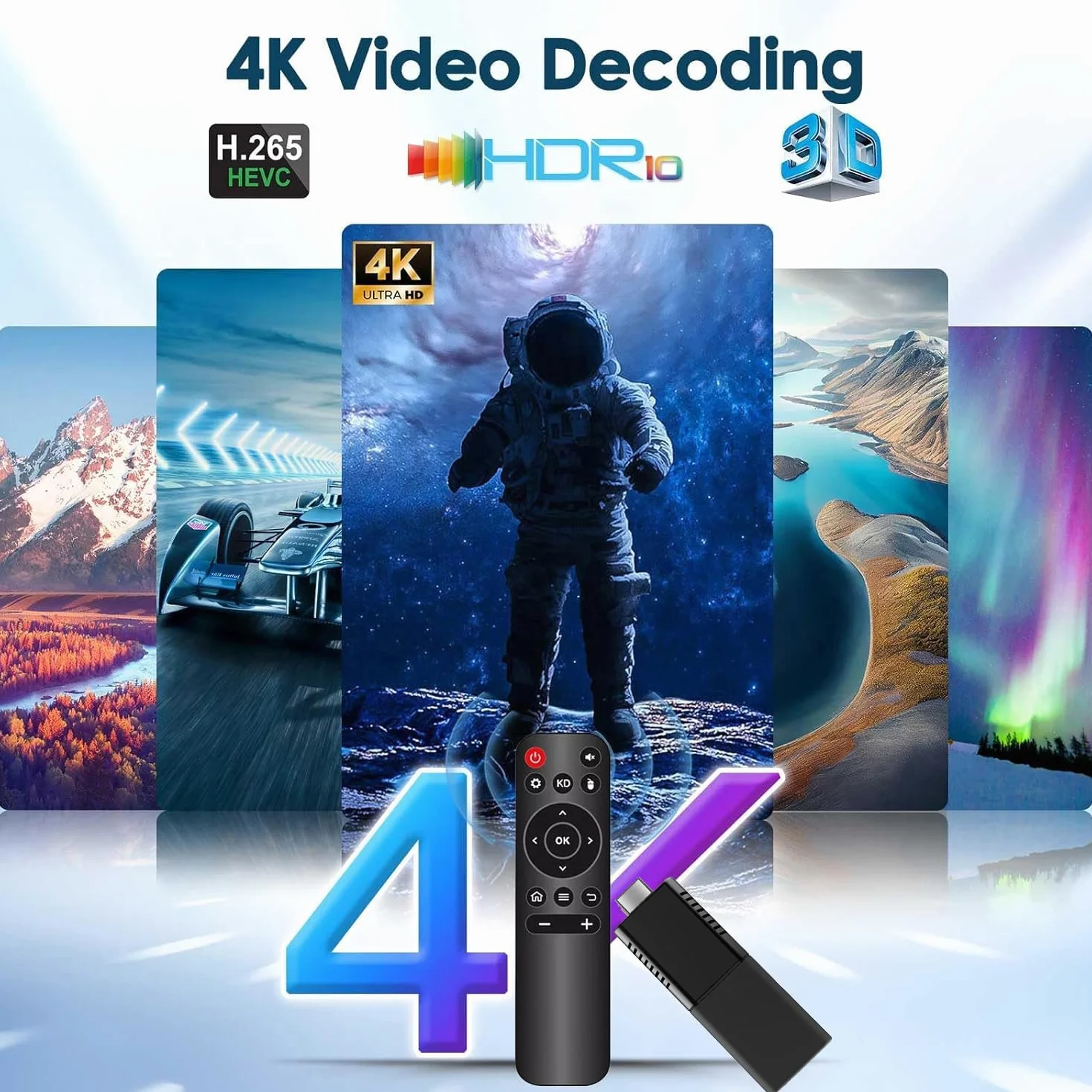 Android TV Stick 4K H313 Quad-Core 2GB RAM 16GB ROM WiFi5 HDR10+ Smart TV Box