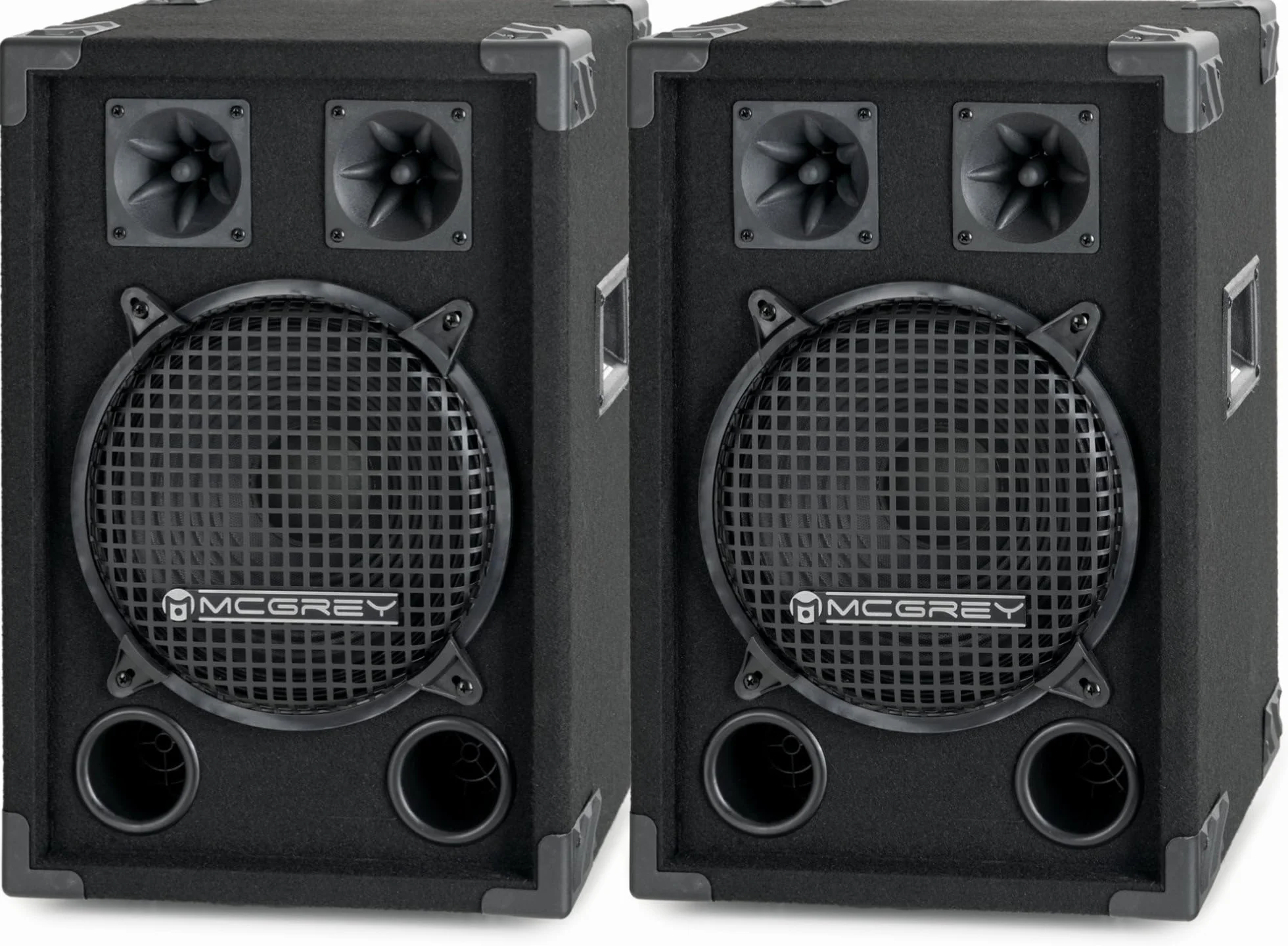 McGrey Par de Altavoces PA McGreyDJ-1022 DJ 25cm (10") Subwoofer 800W (Pasivo, Sistema de 2 Vías, Caja de Madera)
