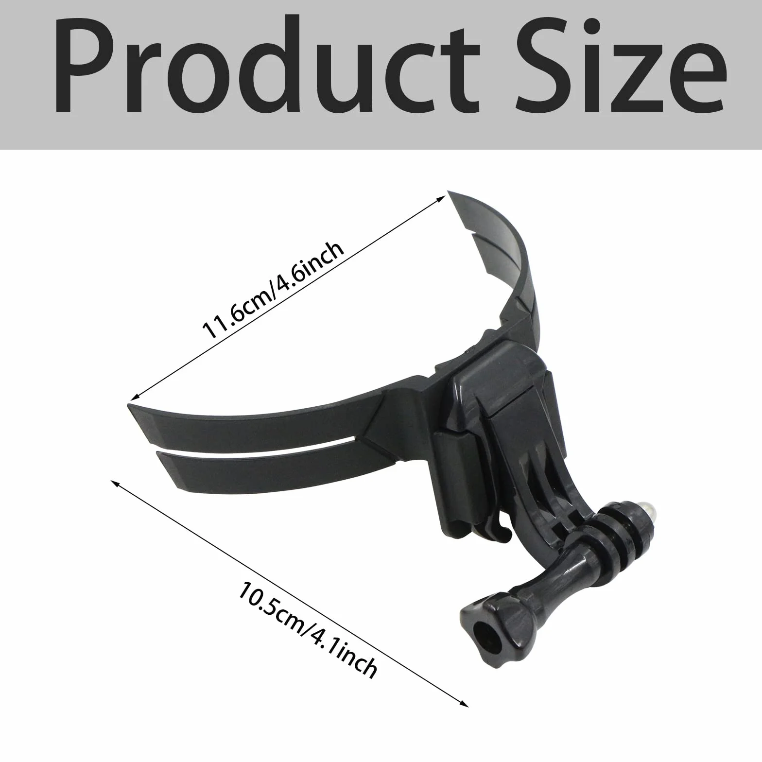 Soporte de Correa Casco Motocicleta - la Barbilla Delantera Montaje Curvado para Montaje GoPro, Soporte Curvado, Compatible con Otras cámaras Deportivas, 1 Pieza, Negro