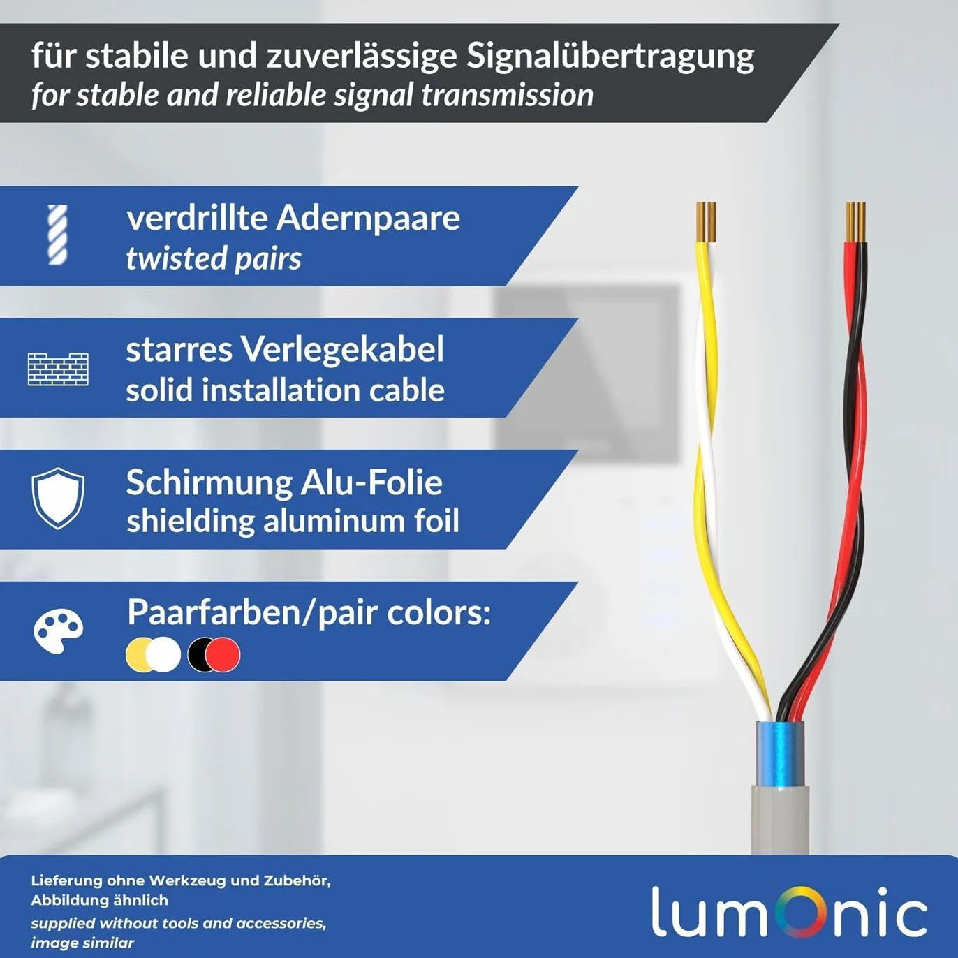 Cable telefónico JYSTY 2x2x0,6mm CCA 50m escudado telecomunicaciones