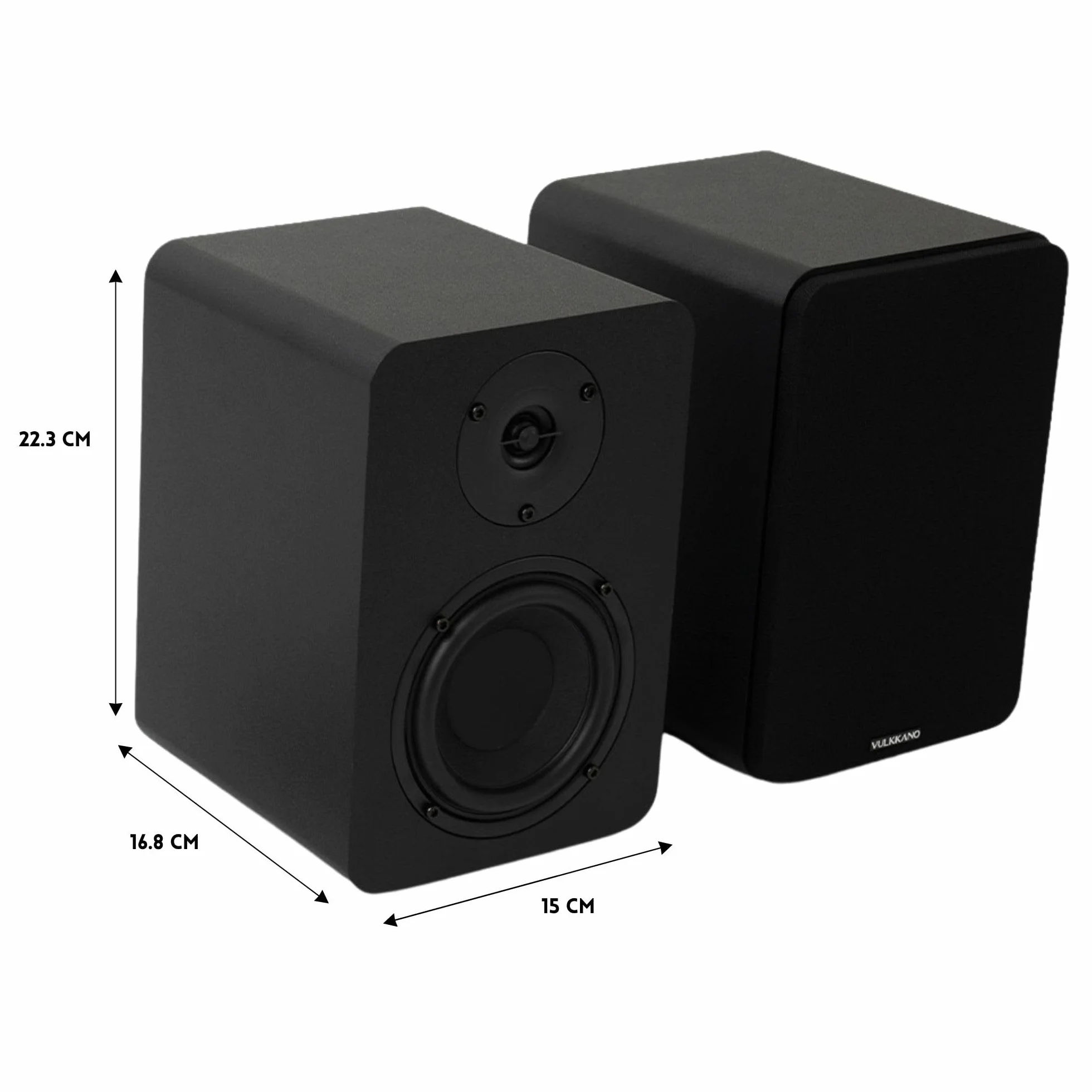 VULKKANO A4 ARC MKII Altavoces Autoamplificados con Woofer de 4", Bluetooth 5.0, HDMI ARC, Optica, RCA, USB, con Salida Subwoofer, Monitores de Estudio con Diseño Elegante, Color Negro