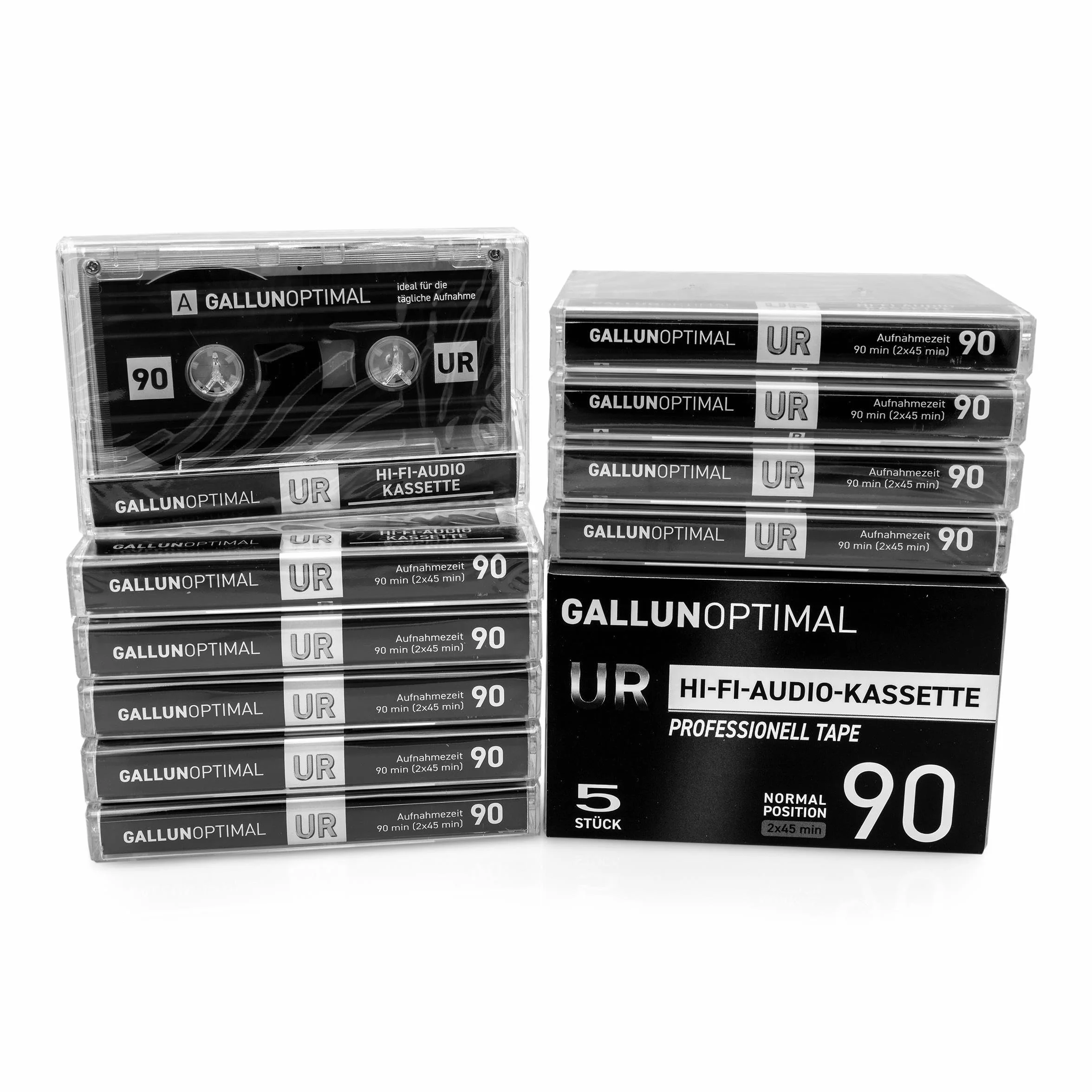 UR90 Casetes de Audio 90 min 5 Cartuchos vacíos