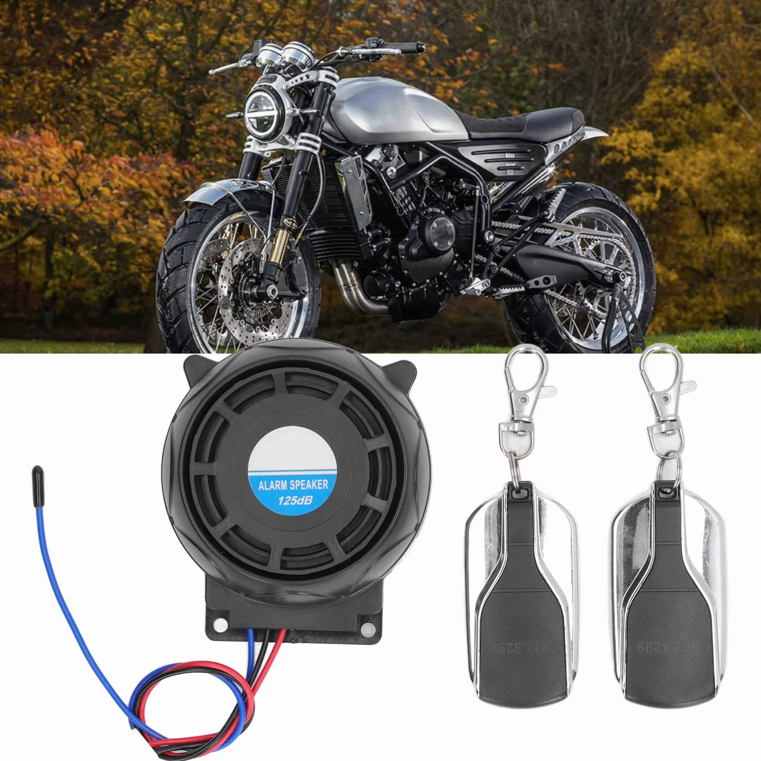 Alarma De Seguridad para Motocicletas Antirrobo Universal con 2 Mandos A Distancia Inalámbricos 12V Resistente Al Agua Fácil Instalación para Moto Scooter Y Vehículos Offroad