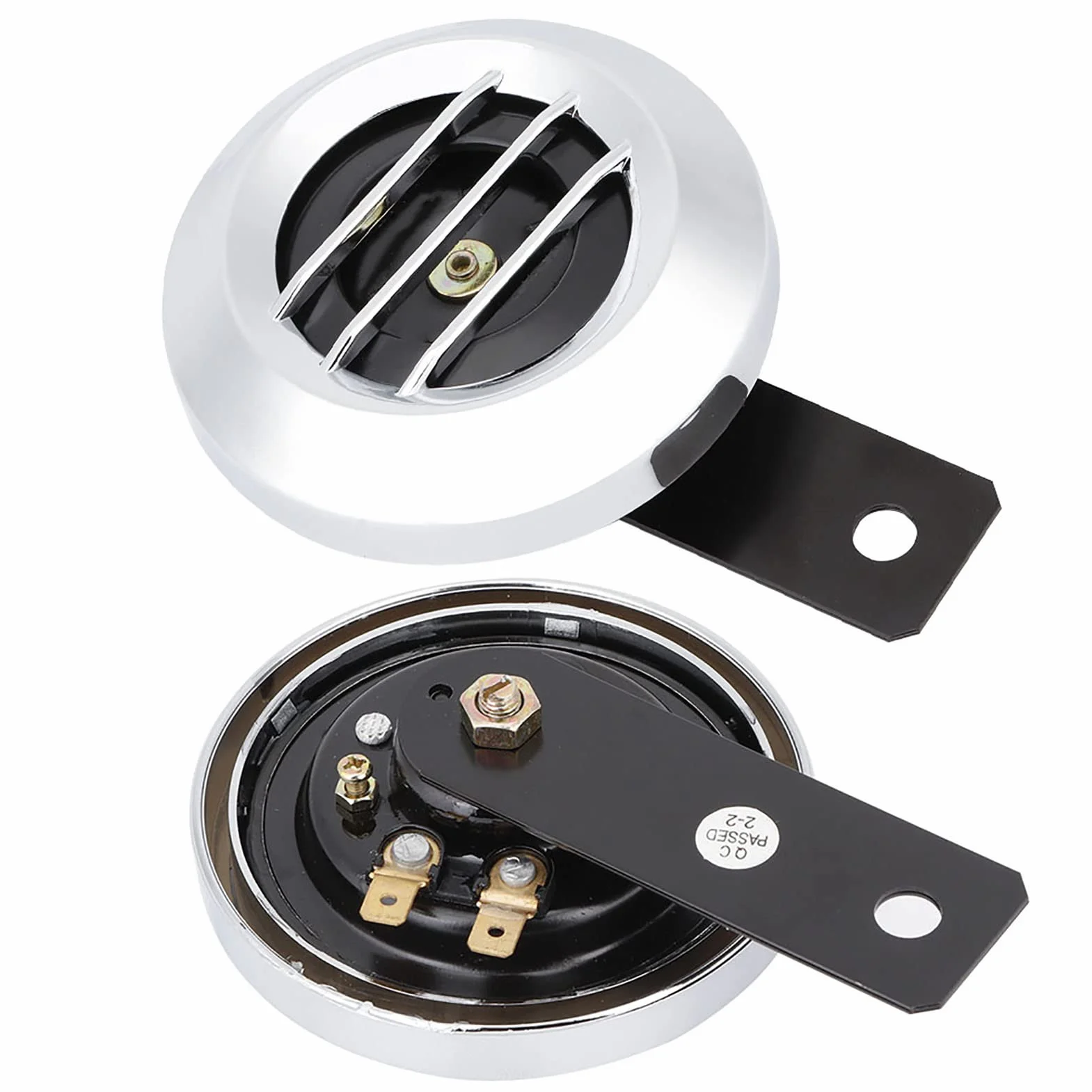 Bocina de Motocicleta, Bocina de Motocicleta, Bocina de Alta Potencia, Sirena de Bocina Eléctrica Universal de 12V 110Db, Altavoz de Bocina Redonda Impermeable