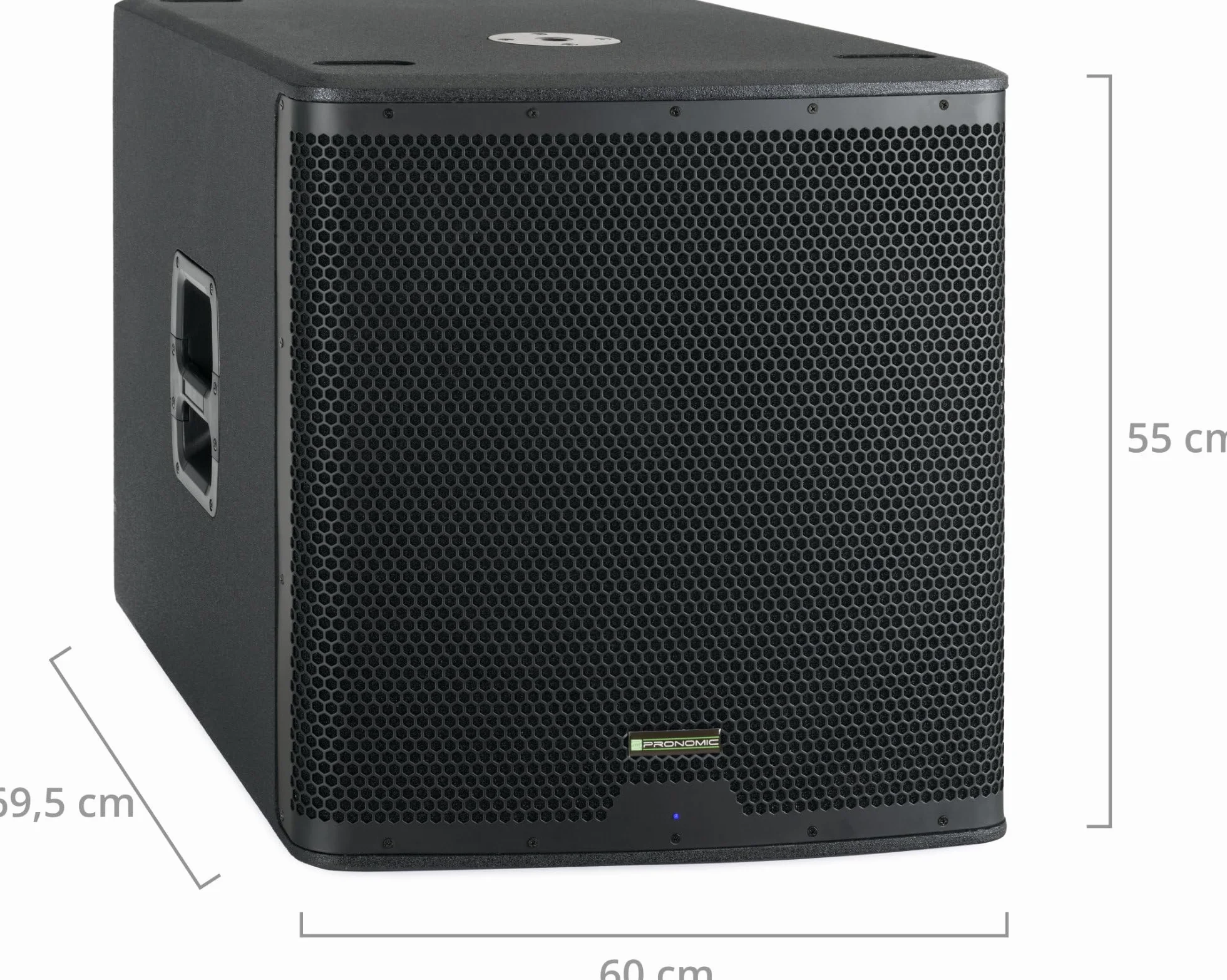 Pronomic C-118SA Subwoofer Activo - 1600 vatios Pico / 800 vatios RMS - Altavoz de 18" con Bobina móvil de 3" - Rango de frecuencia: 30-200 Hz - 4 preajustes DSP - SPL máx.: 126 dB