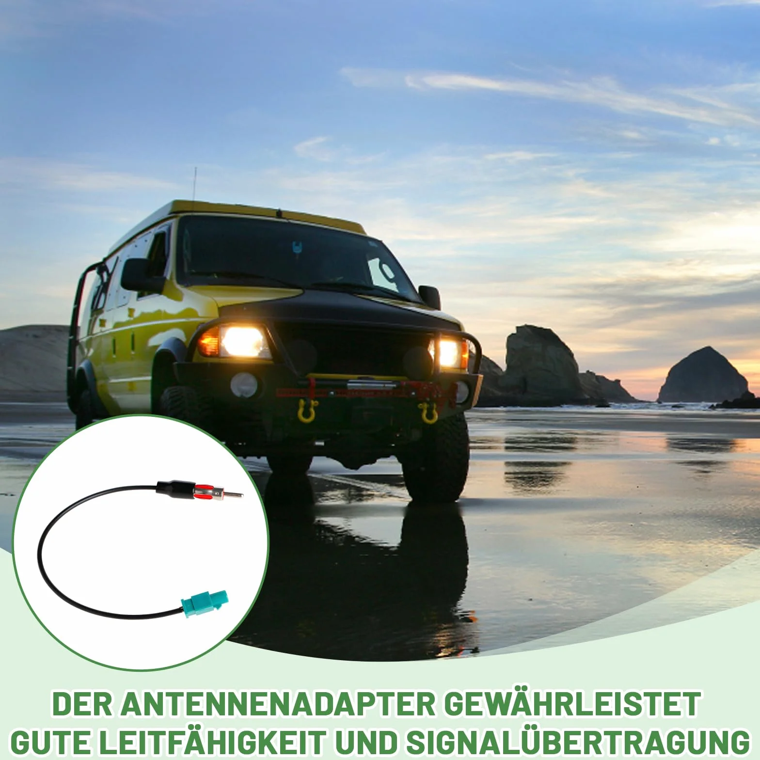 Adaptador Antena Radio Coche, Cable FAKRA Macho a DIN para Antena Coche Universal - Compatible con Audio Estéreo y Reproductor Multimedia