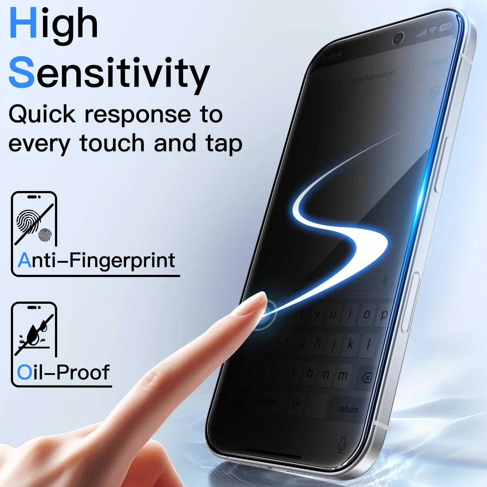 JETech Protector Pantalla de Privacidad para iPhone 17 Pro 6,3 Pulgadas, Antiespia Cristal Vidrio Templado con Marco de Instalación Fácil, 2 Unidades