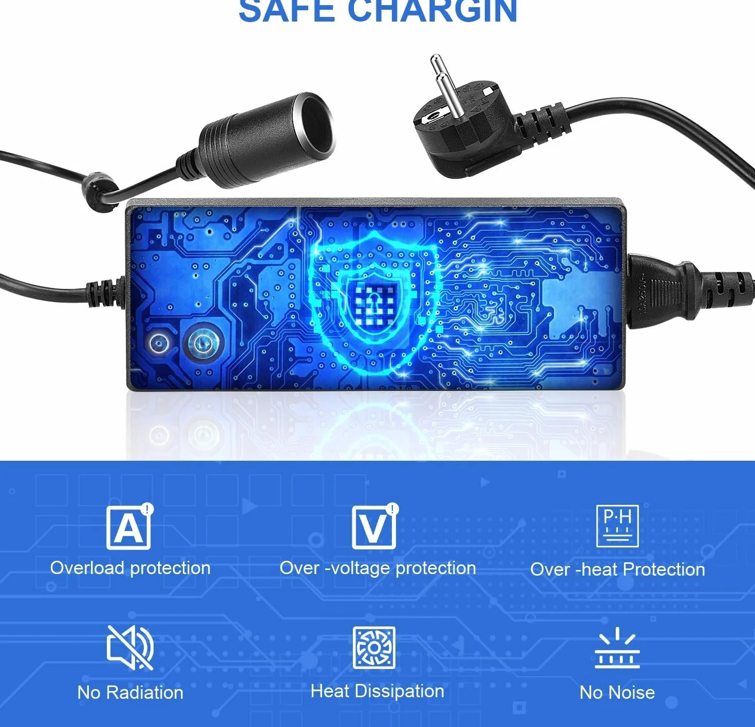 Convertidor transformador adaptador de alimentación cargador CA 220 V a DC 12 V 10 A 120 W encendedor de cigarrillos para nevera eléctrica Mini compresor de aire para aspiradora de mano Mini nevera