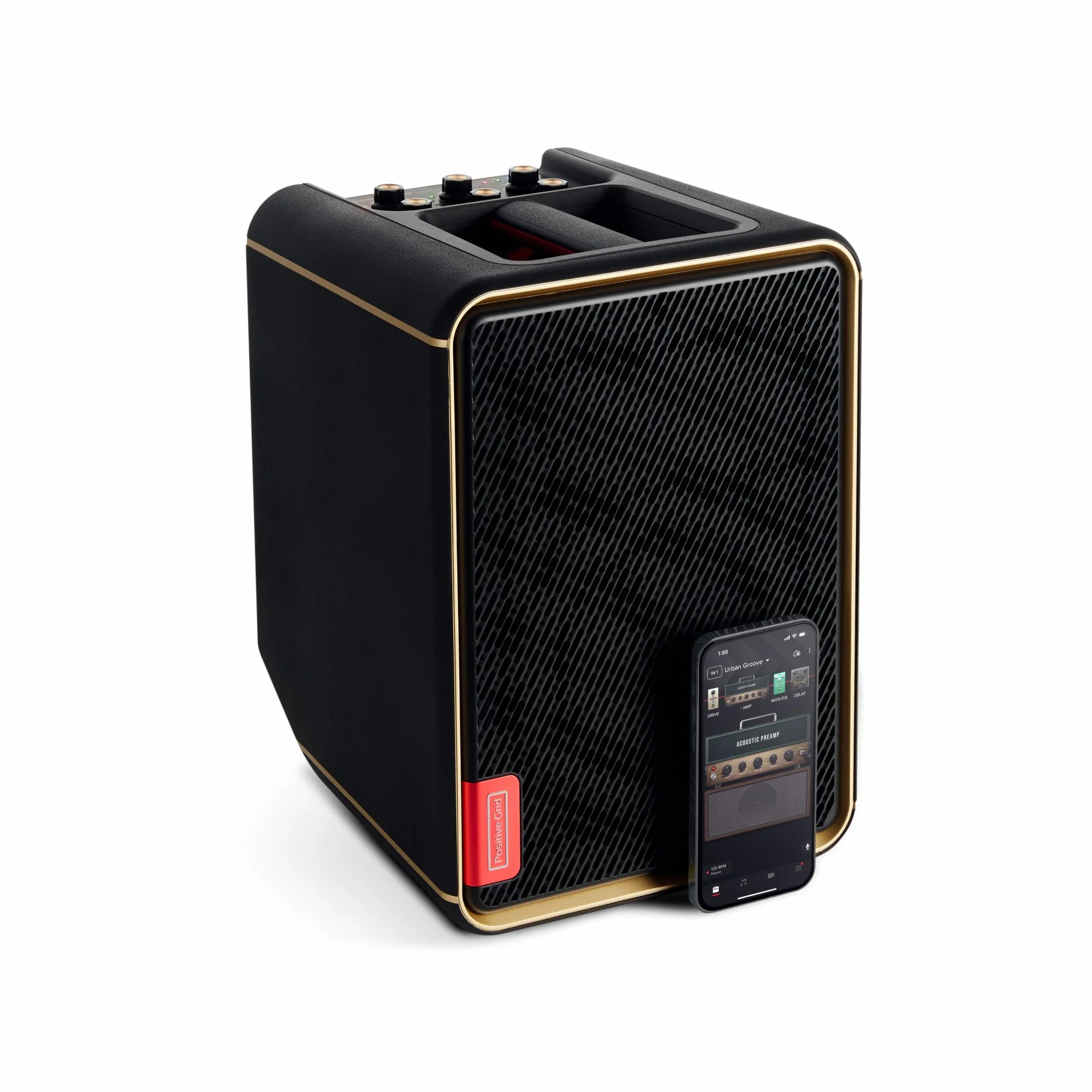 Positive Grid Spark Edge - Amplificador Inteligente portátil de 65W, 4 Canales y Sistema PA con Looper Integrado, Funciones IA y App para Guitarra eléctrica, acústica, bajo, Voces, teclados y más