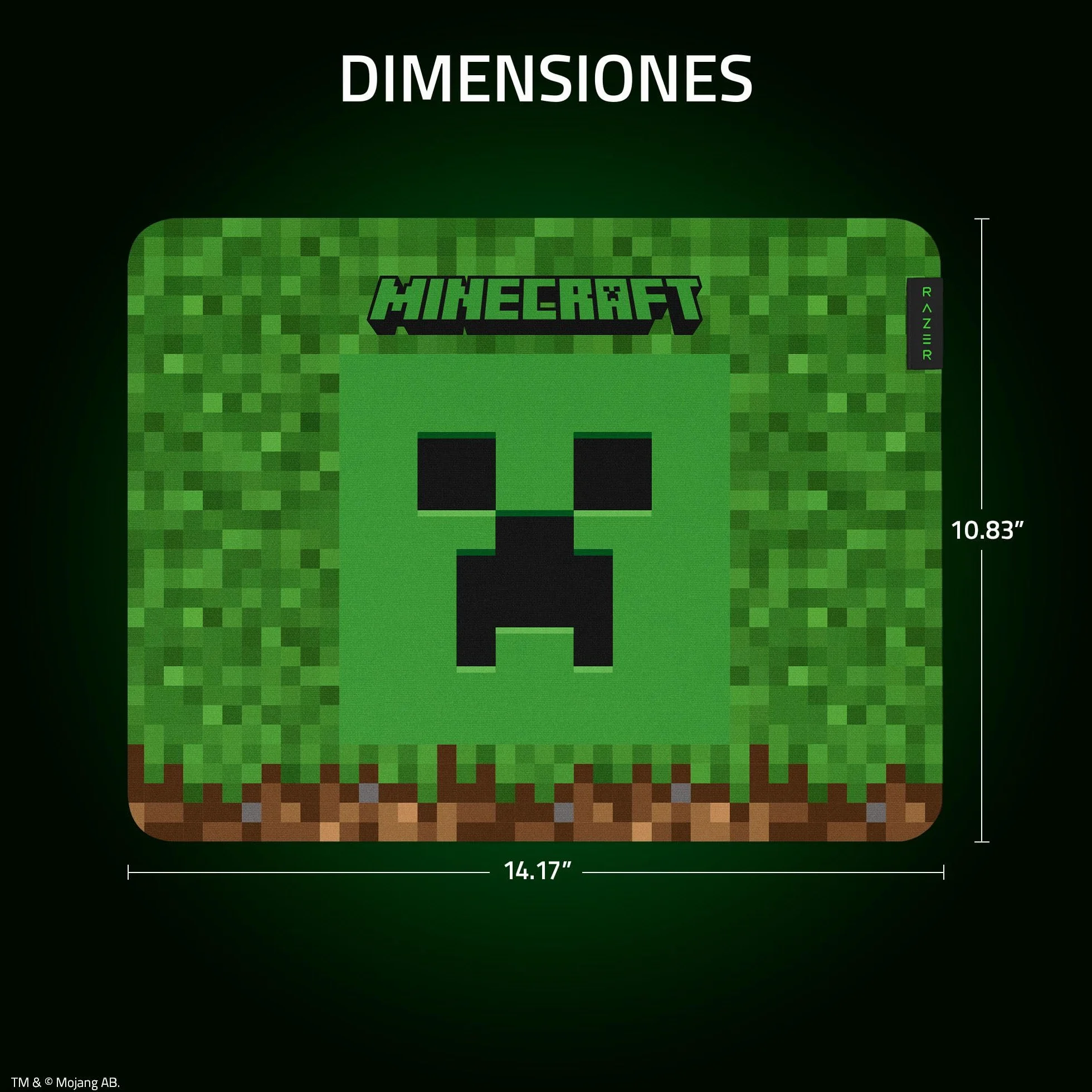 Razer Gigantus V2 Minecraft Edition Alfombrilla de ratón para Juegos 360 x 275 x 3mm microtejido texturizado
