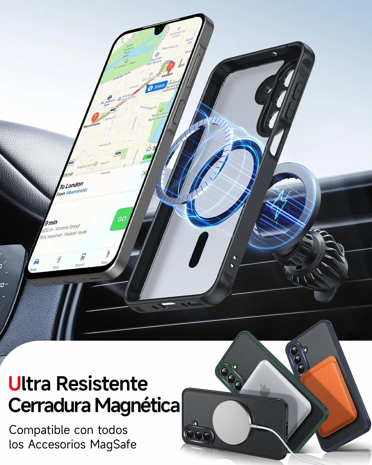 LeYi Funda Magnética para Samsung Galaxy A26 /A 26 5G / 4G, Compatible con MagSafe [2X Protector de Pantalla] Movil Carcasa Antigolpes Helada Translúcida Antihuellas Cuerpo Completo Capa, Negro