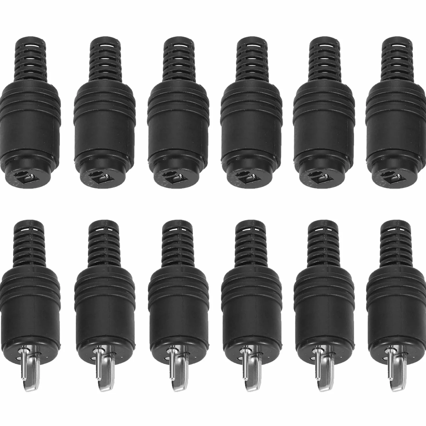 Greluma 12 Piezas Enchufes de Altavoz DIN 2 Pines Terminales Tornillo Conector Cable HiFi Macho/Hembra 6 Pares