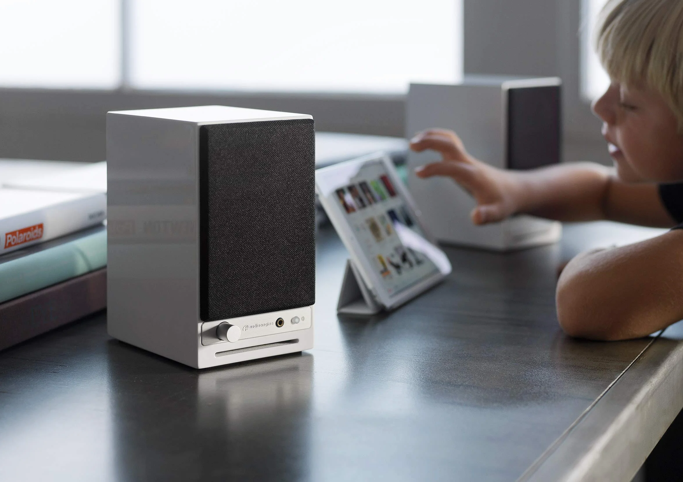 Audioengine HD3 60W Enceintes de Bureau Bluetooth aptX HD DAC 24 bits USB Blanc