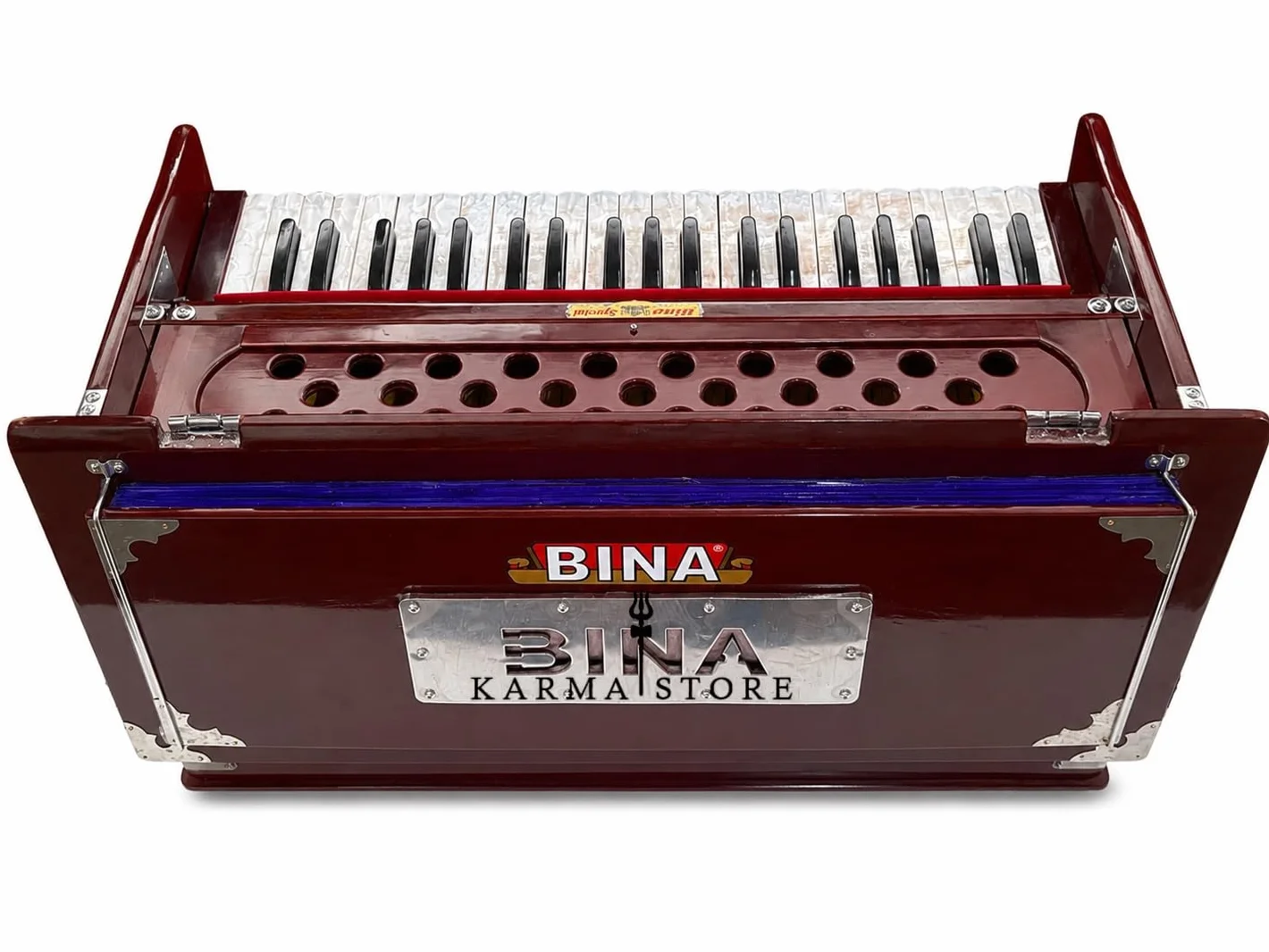 Harmonium Traveler, plegable portátil con 4 paradas, 3½ octavas, teca, madera, 45,7 x 30,5 x 17,8 cm, 8 kg, caña de bajo-macho, 440 Hz, con acoplador y bolsa de transporte