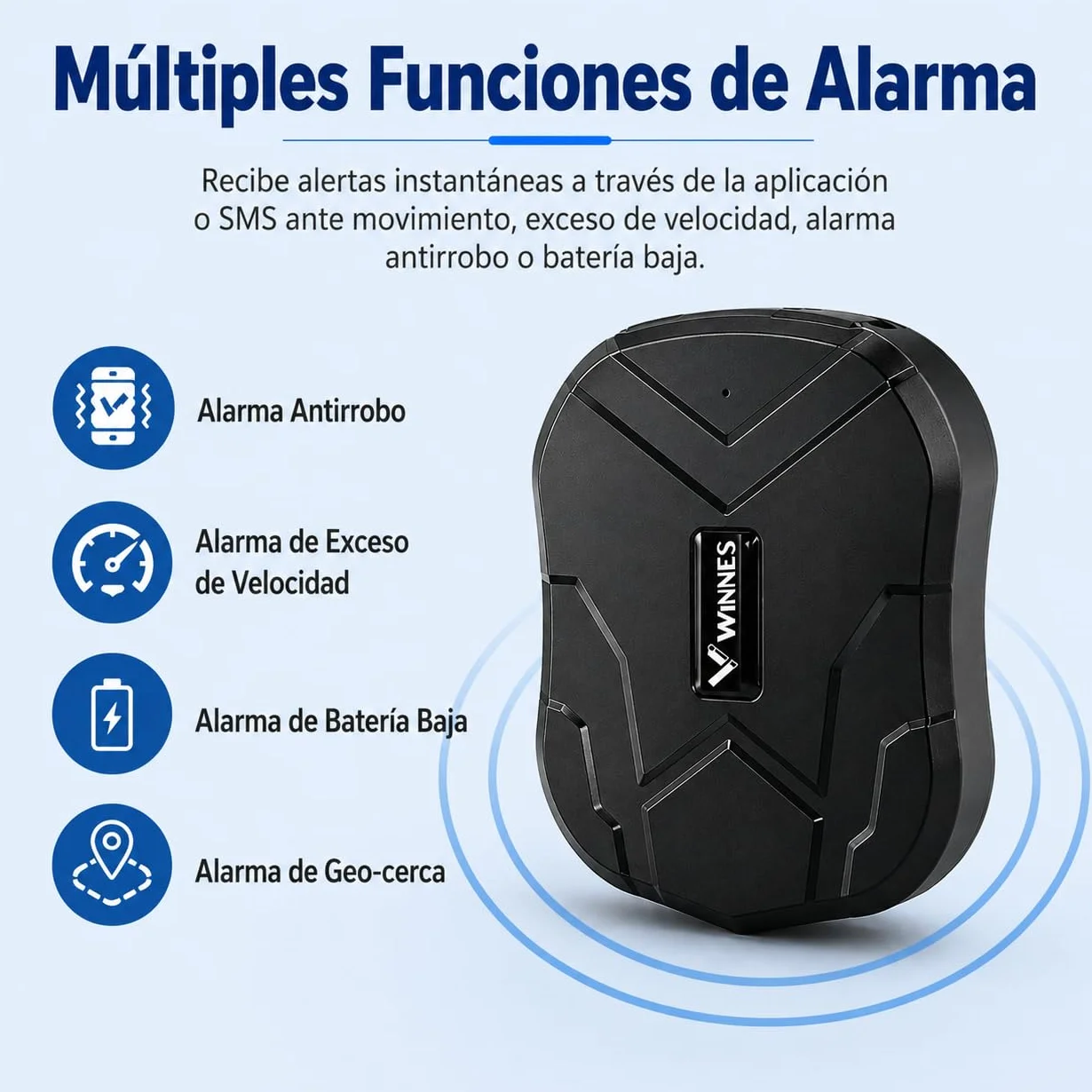 Winnes Localizador GPS para Coche 5000 mAh Rastreador magnético Resistente al Agua Tiempo de Espera ultralargo de hasta 90 días Alertas de geovalla Suscripción Gratuita TK905