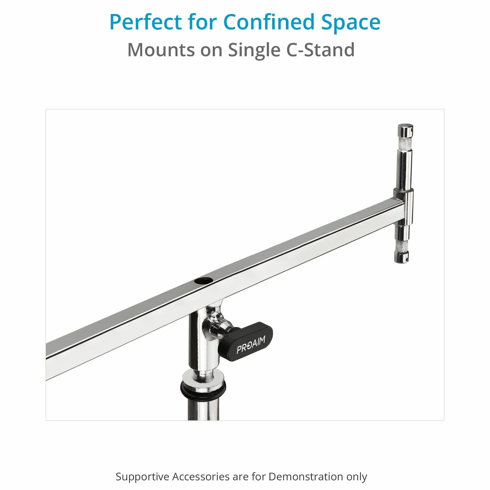 Cabezal Doble PROAIM de 1,6 cm: Monte rápidamente Varias Luces y Accesorios en un Solo Soporte en C. Monte hasta Cuatro Luces y Accesorios en un Solo Soporte de luz Baby Pin (P-LNKB-DH)