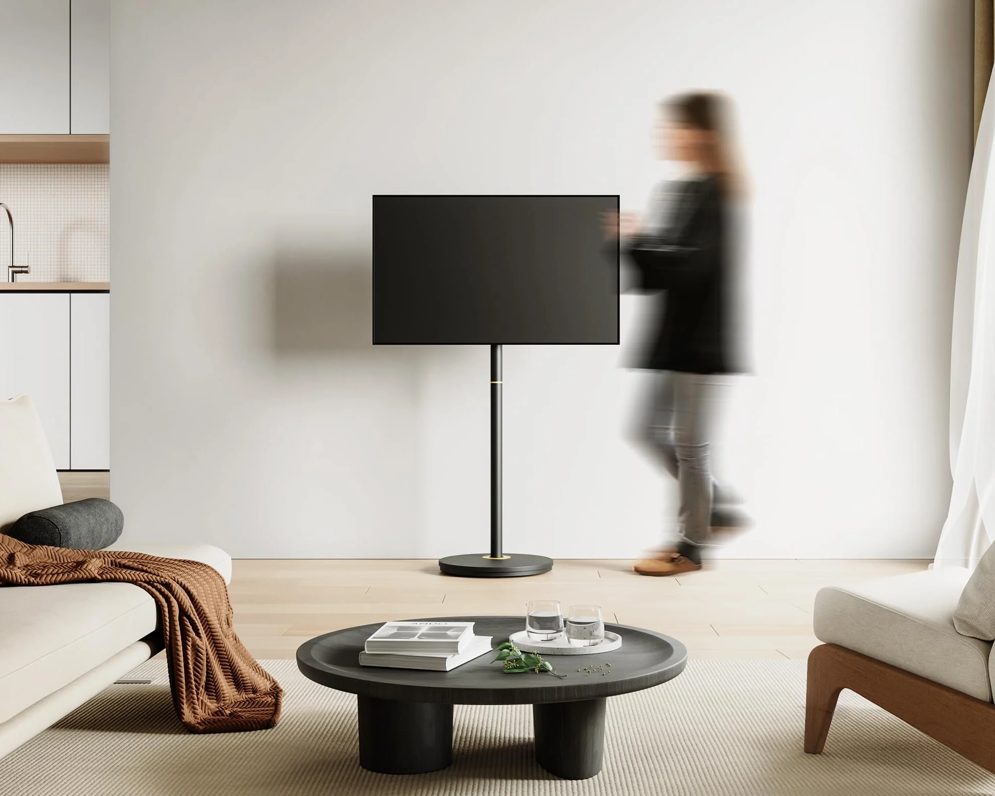 FITUEYES Soporte TV Pie para TV 24-48 Pulgadas Altura Regulable VESA 200x200 mm 20 kg Negro